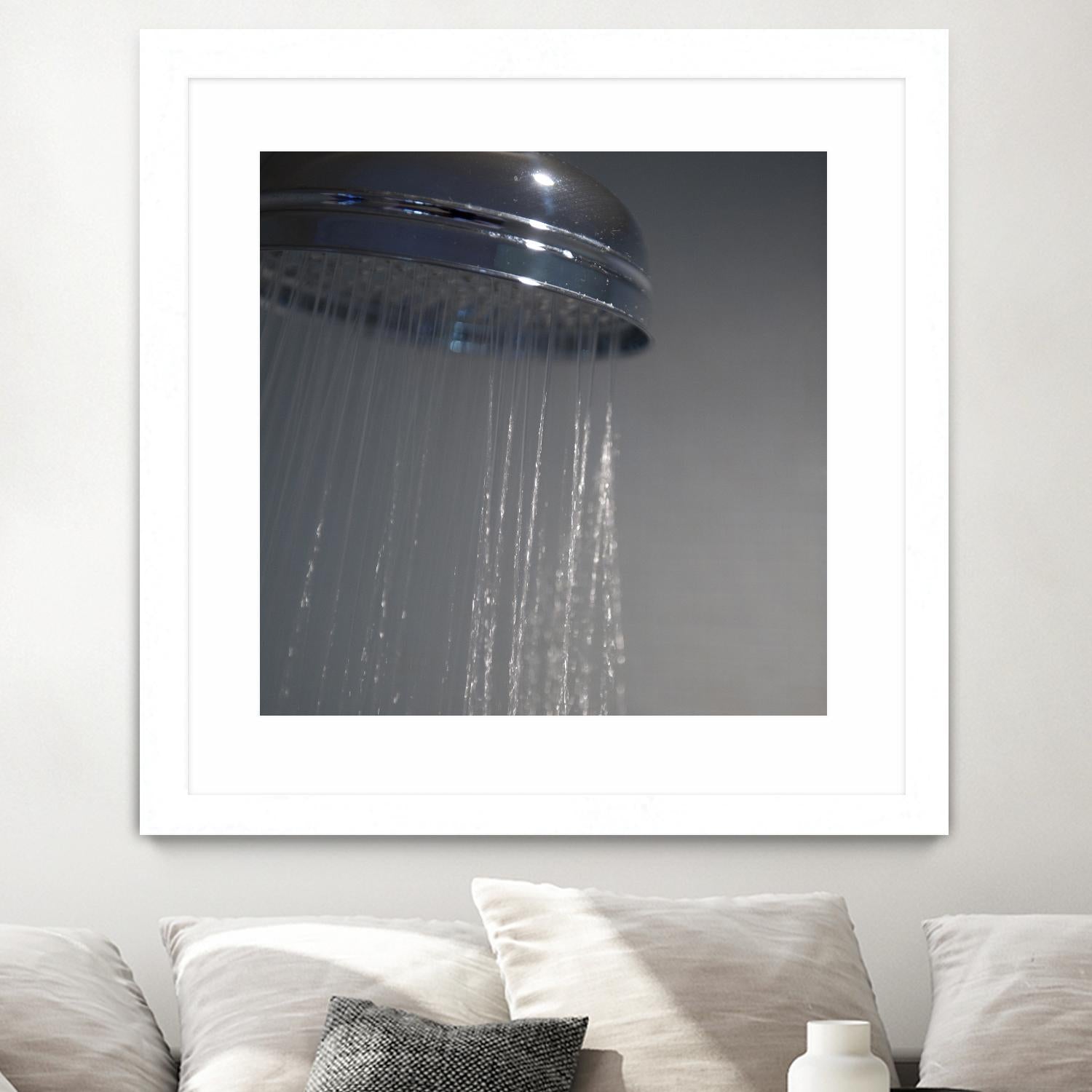 Spa Shower III by Keith Levit on GIANT ART - grey bathroom