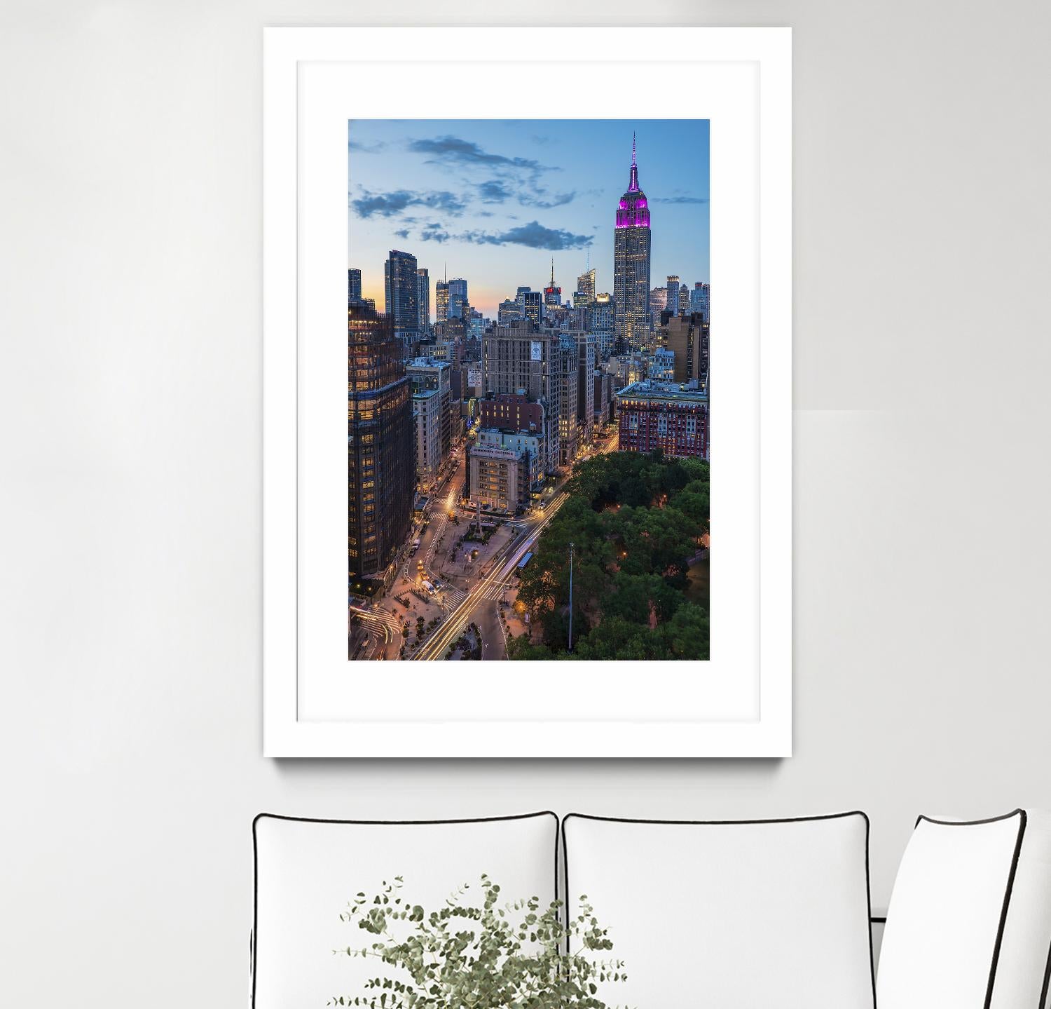 Manhattan Skyline at Twilight by Franklin J. Kearney on GIANT ART - yellow city scene