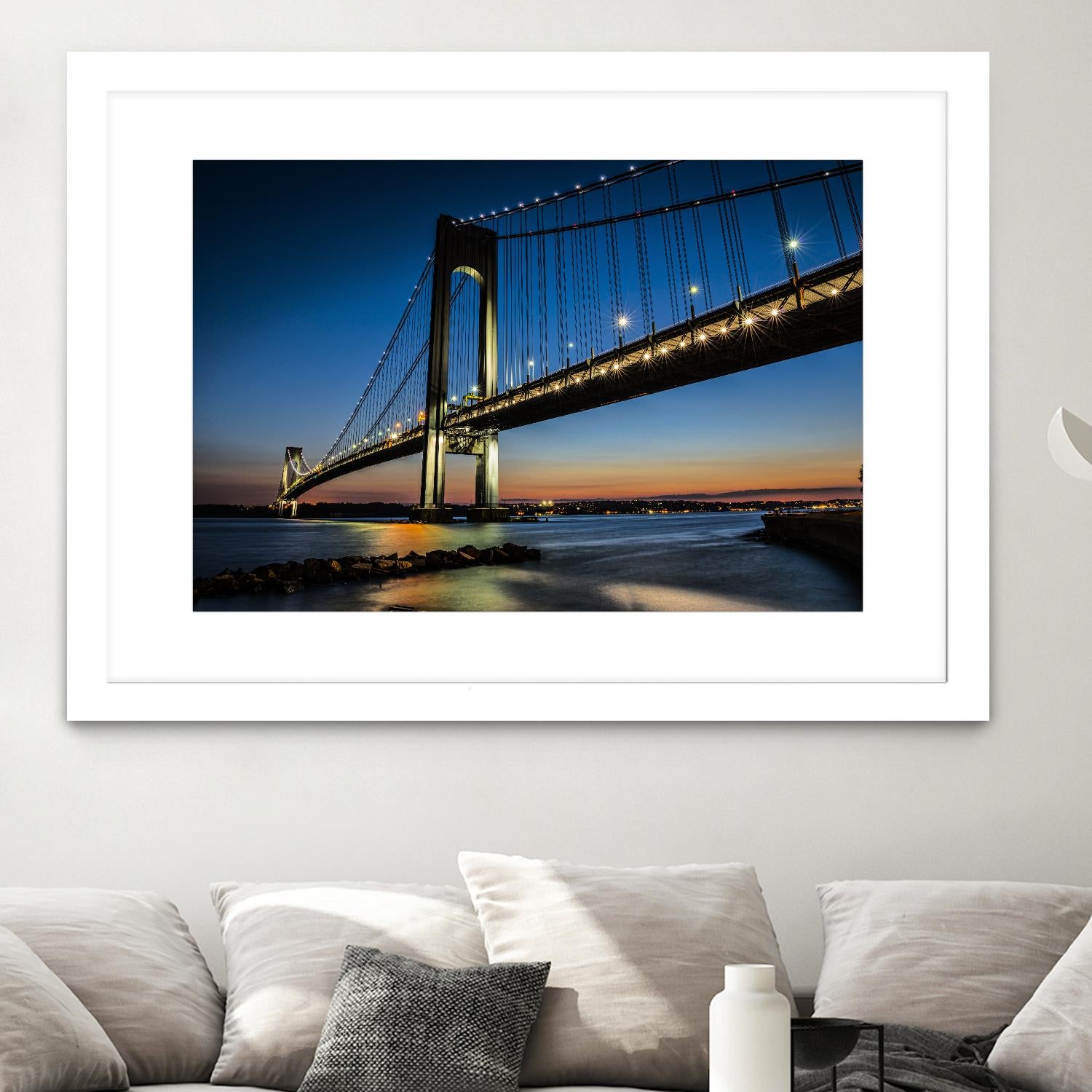 Verrazano Bridge by Franklin J. Kearney on GIANT ART - orange city scene