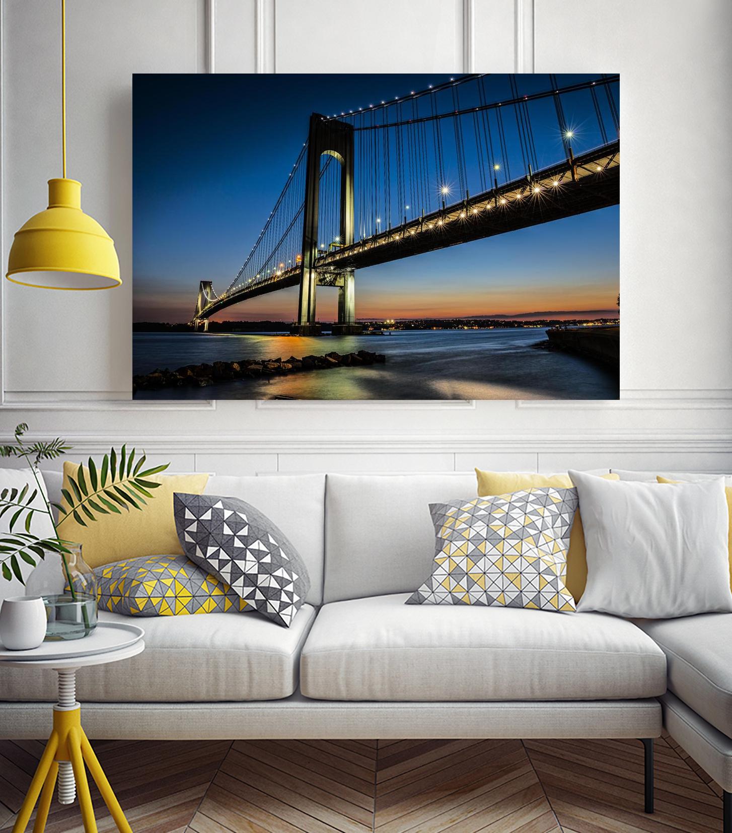 Verrazano Bridge by Franklin J. Kearney on GIANT ART - orange city scene