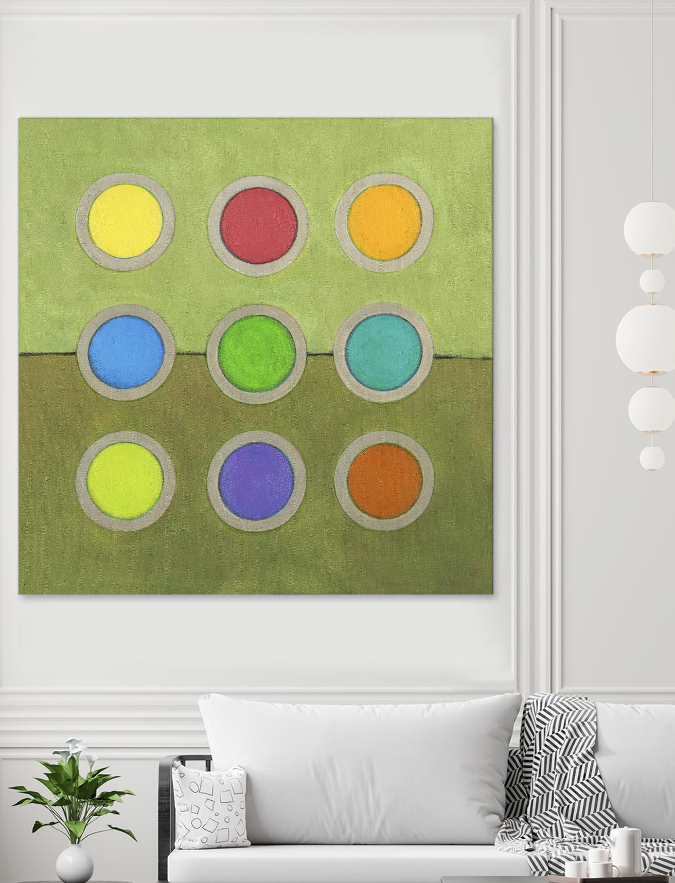 Circle Grid I by Darlene Kulig on GIANT ART - grey abstract