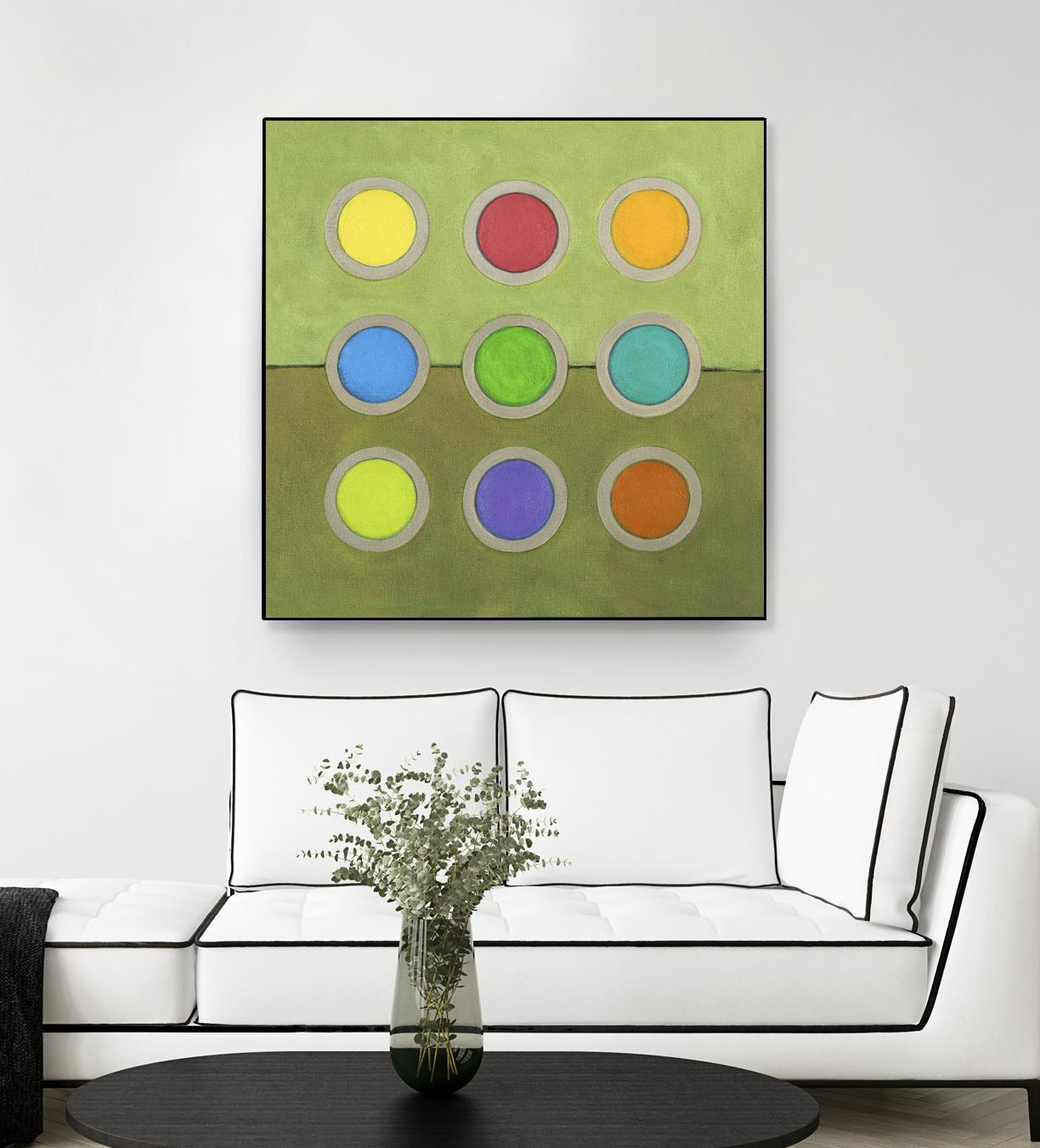 Circle Grid I by Darlene Kulig on GIANT ART - grey abstract