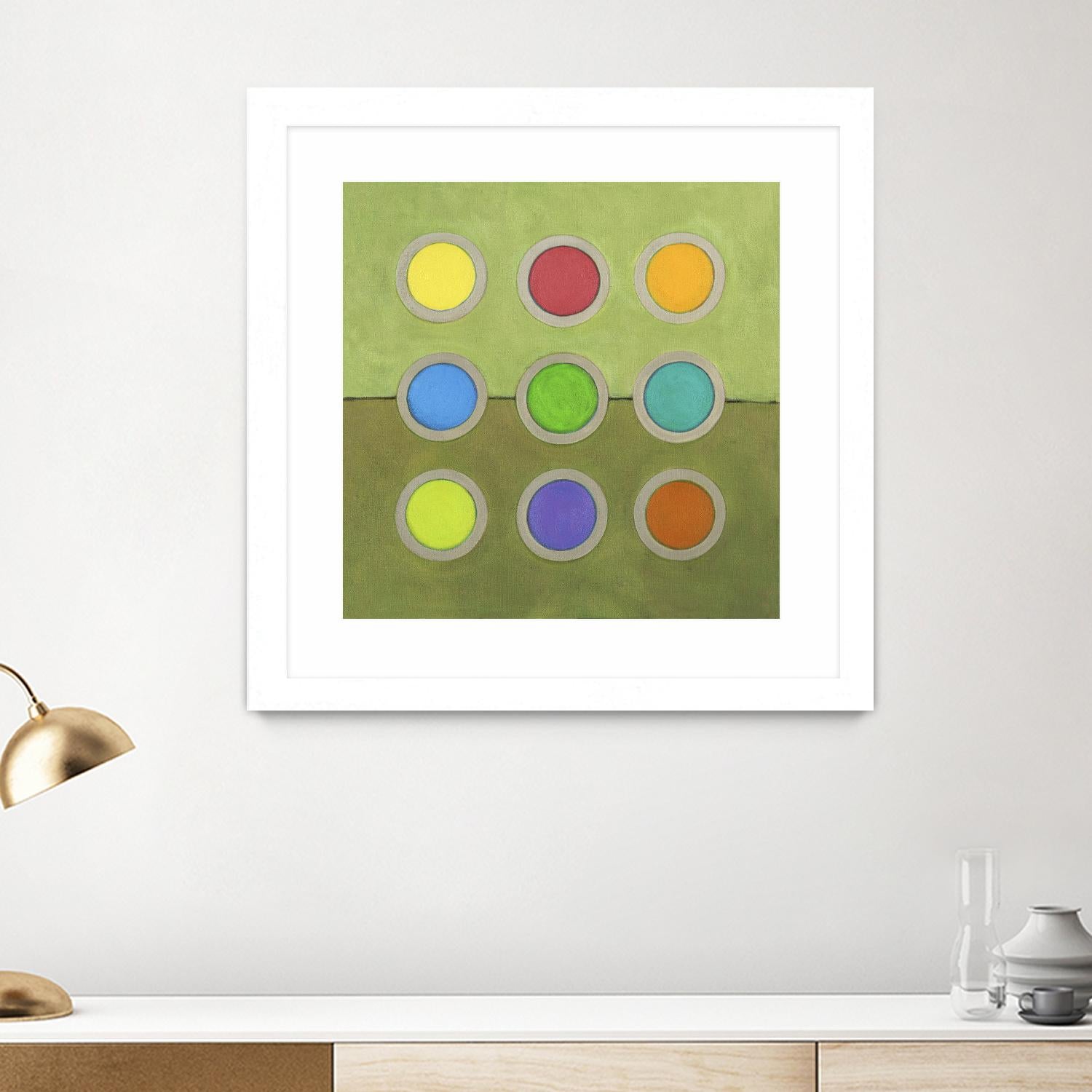 Circle Grid I by Darlene Kulig on GIANT ART - grey abstract