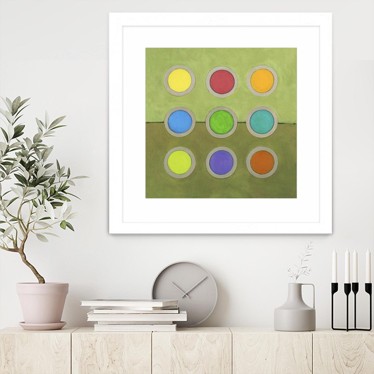 Circle Grid I by Darlene Kulig on GIANT ART - grey abstract