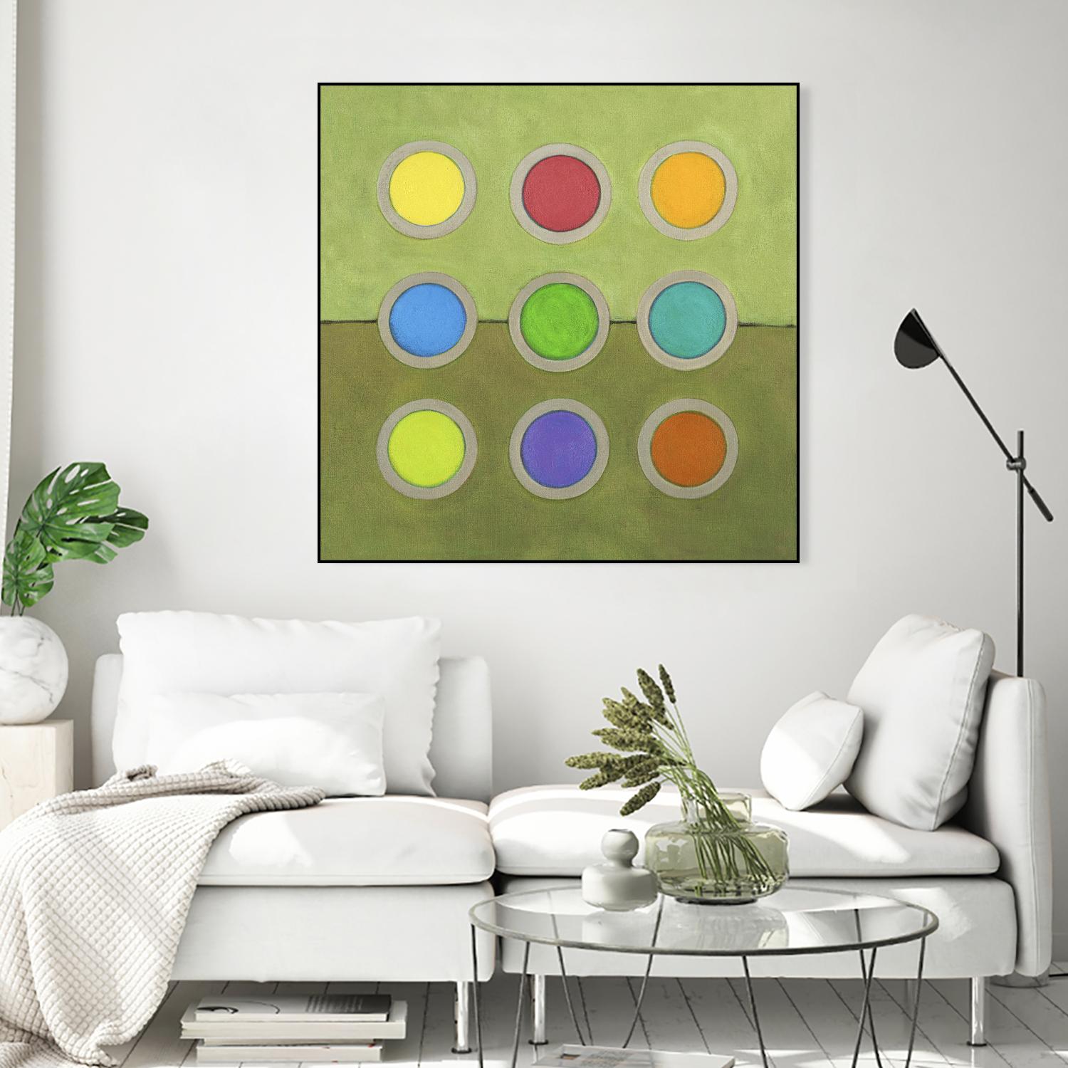Circle Grid I by Darlene Kulig on GIANT ART - grey abstract