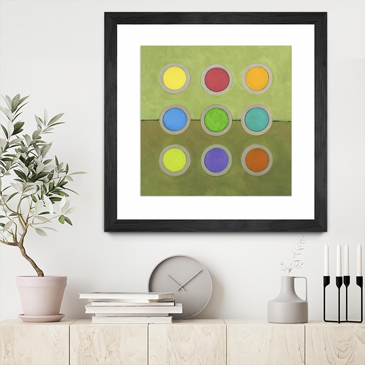 Circle Grid I by Darlene Kulig on GIANT ART - grey abstract