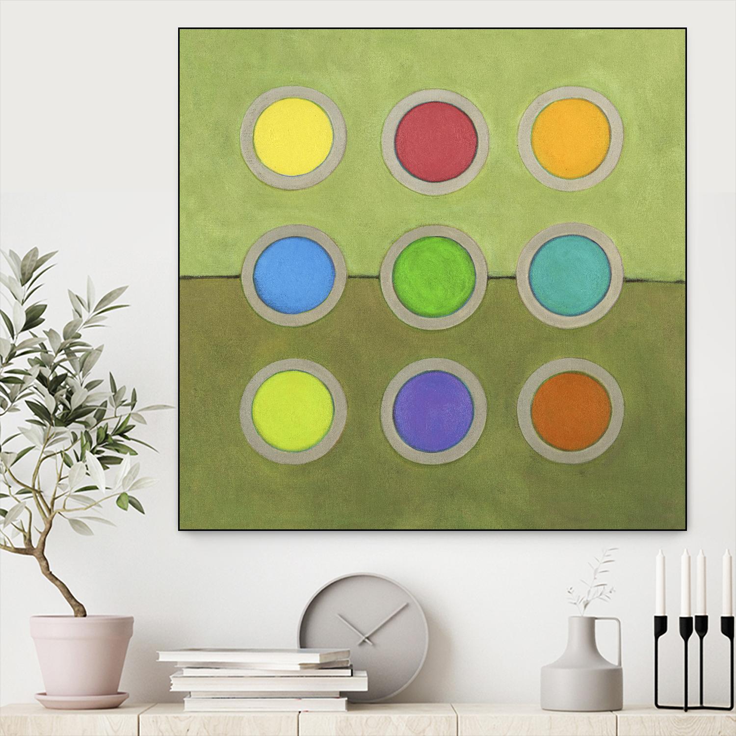 Circle Grid I by Darlene Kulig on GIANT ART - grey abstract