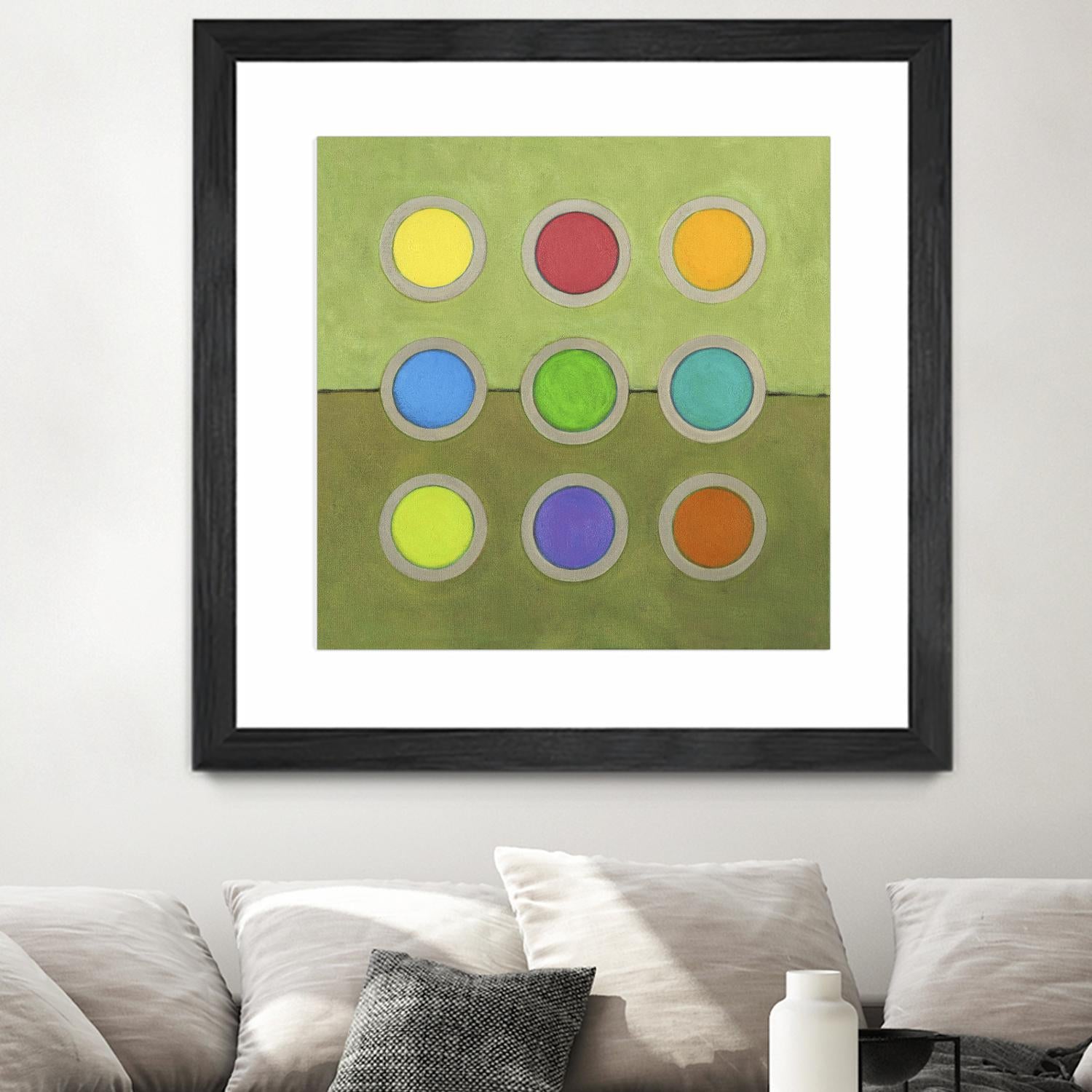 Circle Grid I by Darlene Kulig on GIANT ART - grey abstract