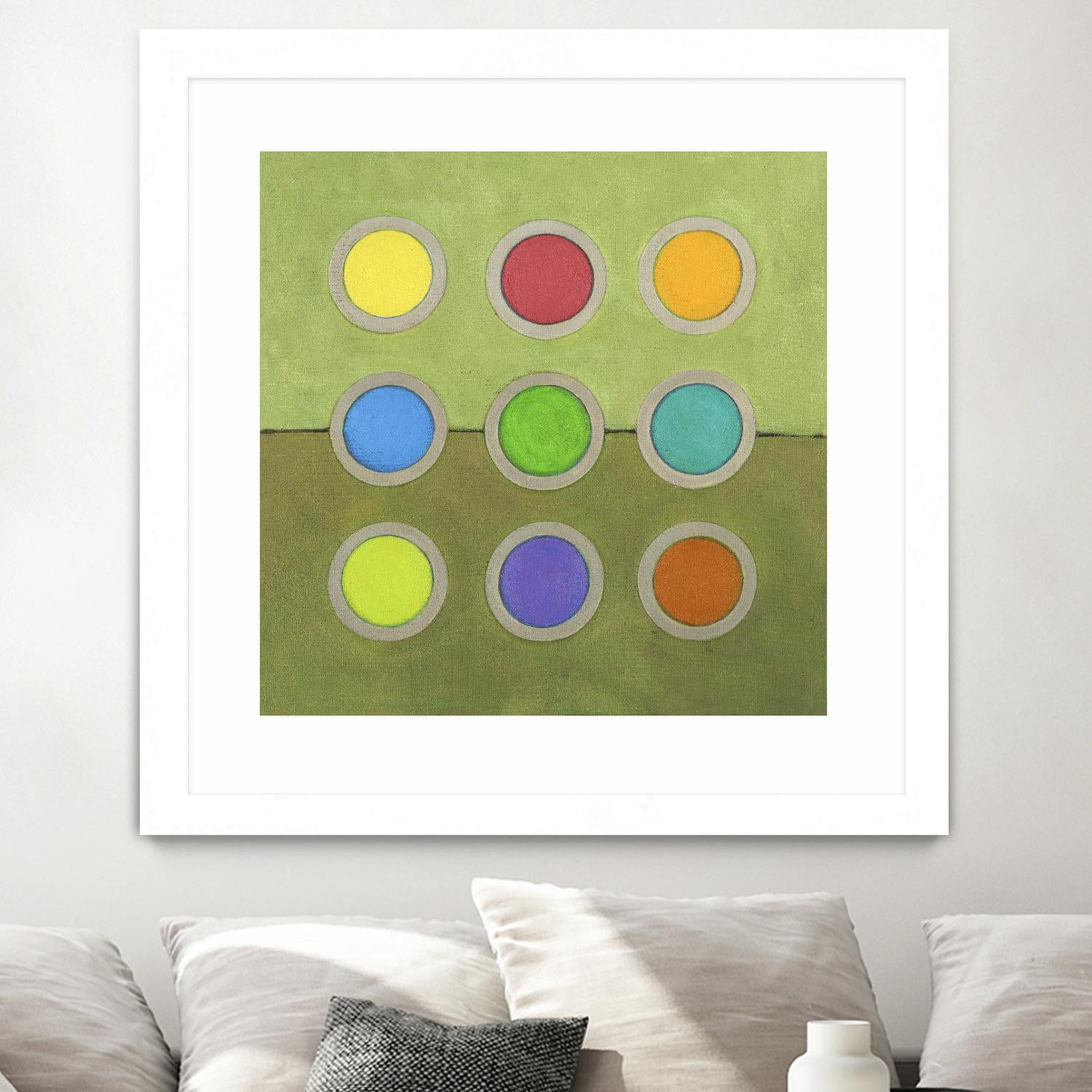 Circle Grid I by Darlene Kulig on GIANT ART - grey abstract