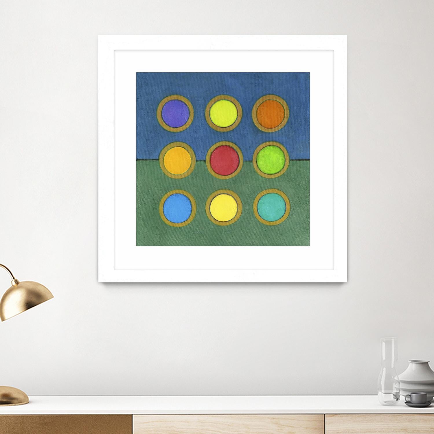Circle Grid II by Darlene Kulig on GIANT ART - green abstract