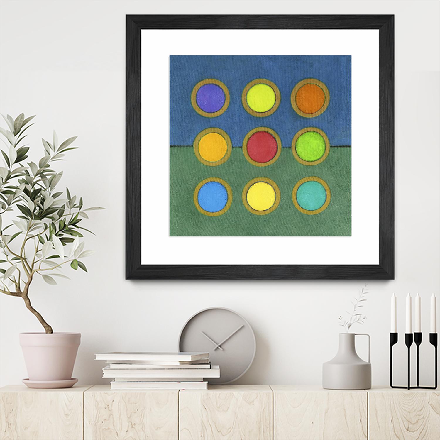 Circle Grid II by Darlene Kulig on GIANT ART - green abstract