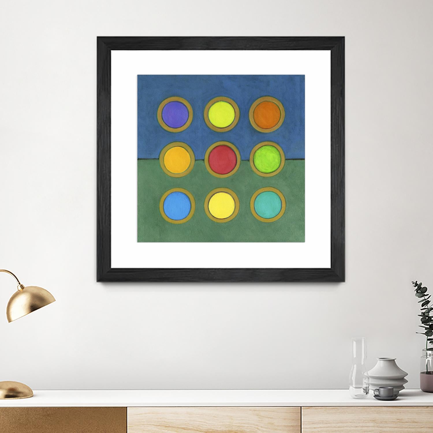 Circle Grid II by Darlene Kulig on GIANT ART - green abstract