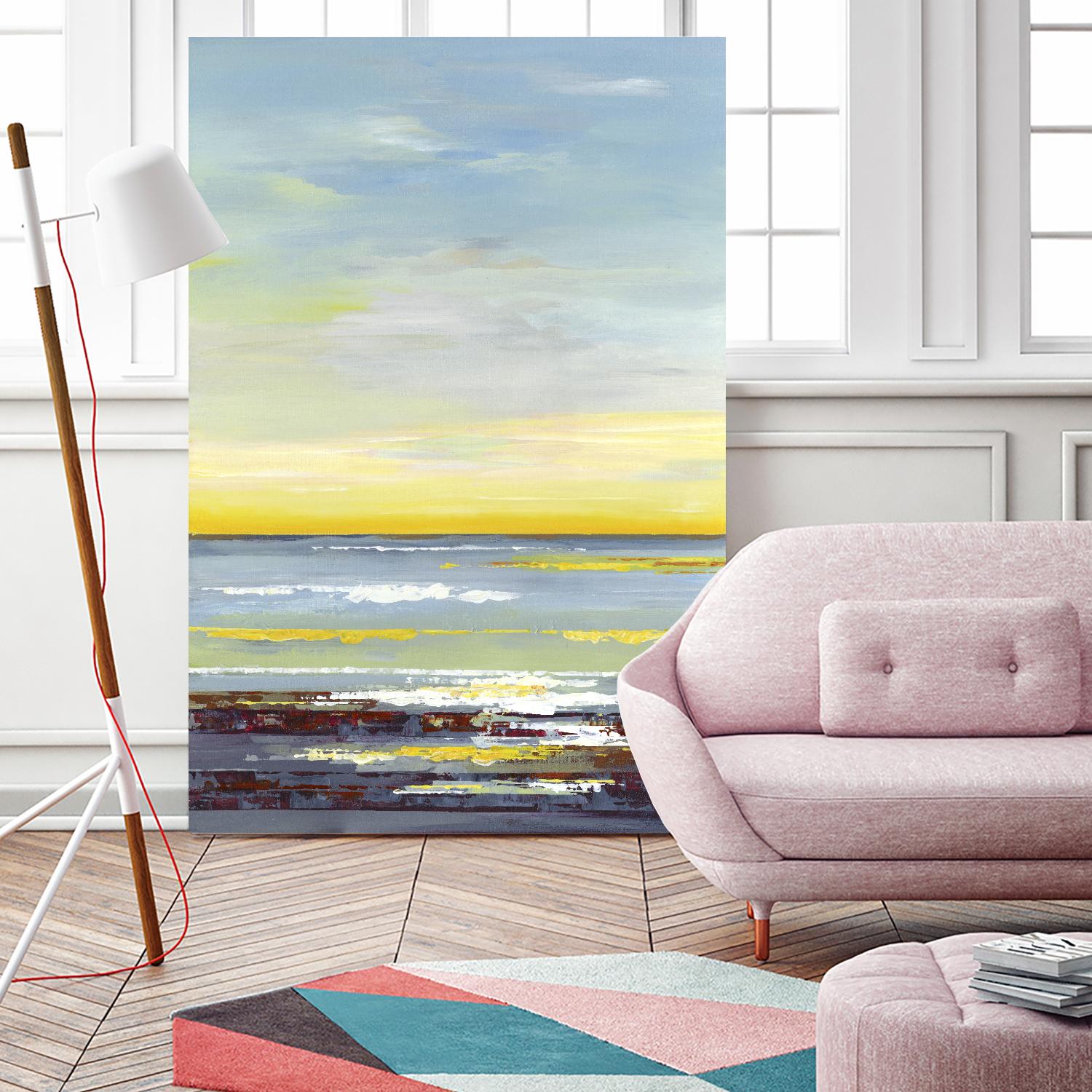 Gold Horizon by Valeria Mravyan on GIANT ART - blue abstract