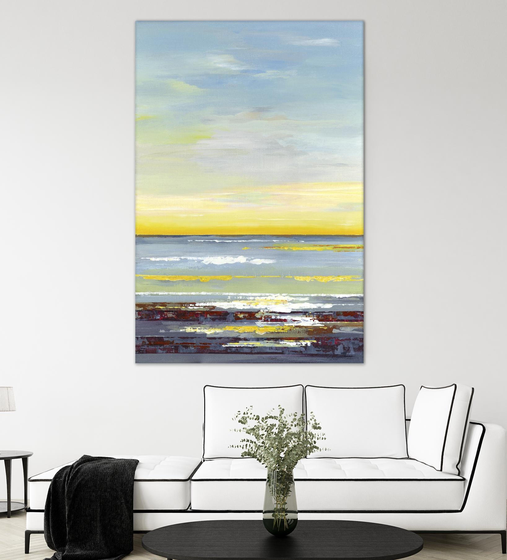 Gold Horizon by Valeria Mravyan on GIANT ART - blue abstract