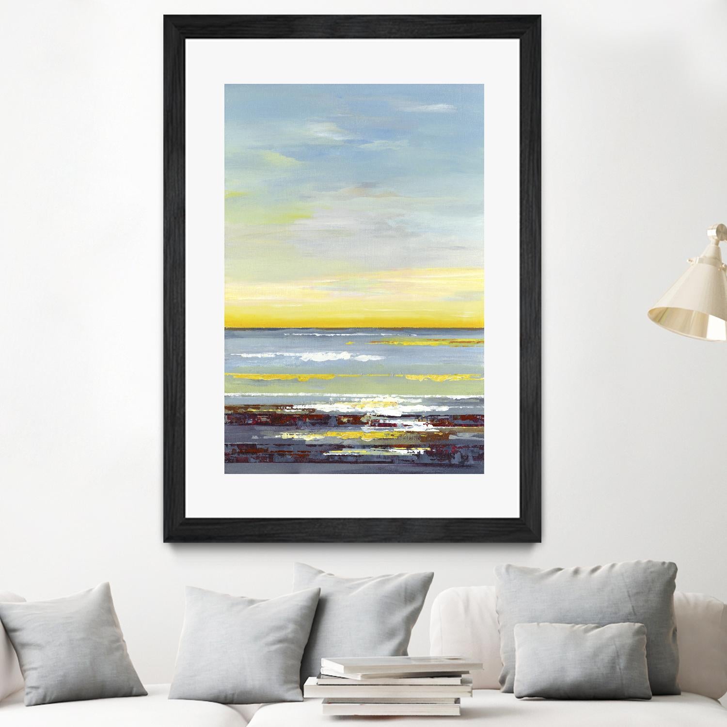 Gold Horizon by Valeria Mravyan on GIANT ART - blue abstract