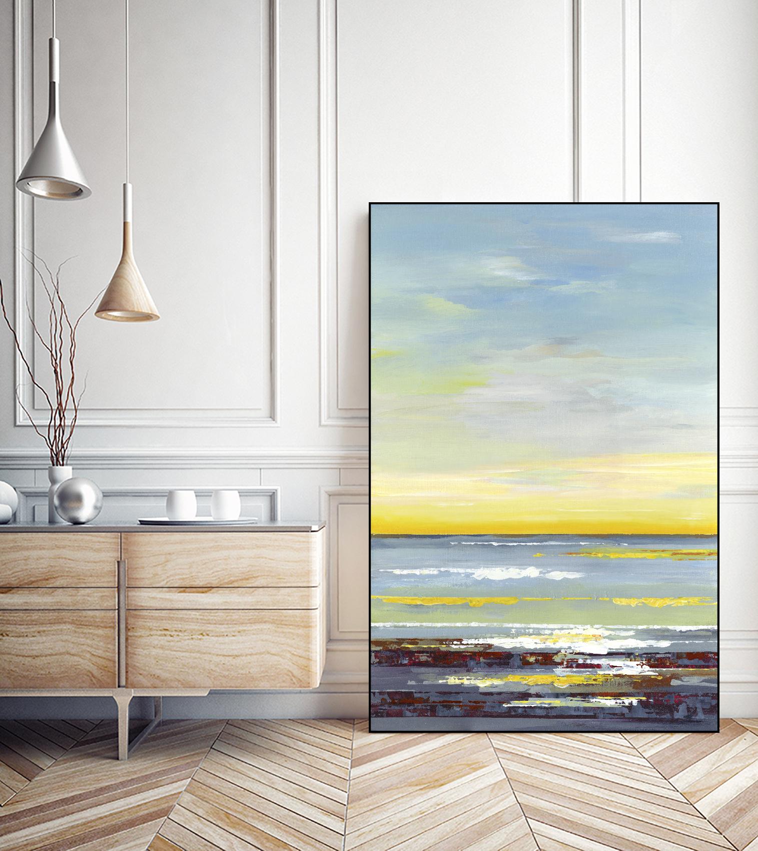 Gold Horizon by Valeria Mravyan on GIANT ART - blue abstract