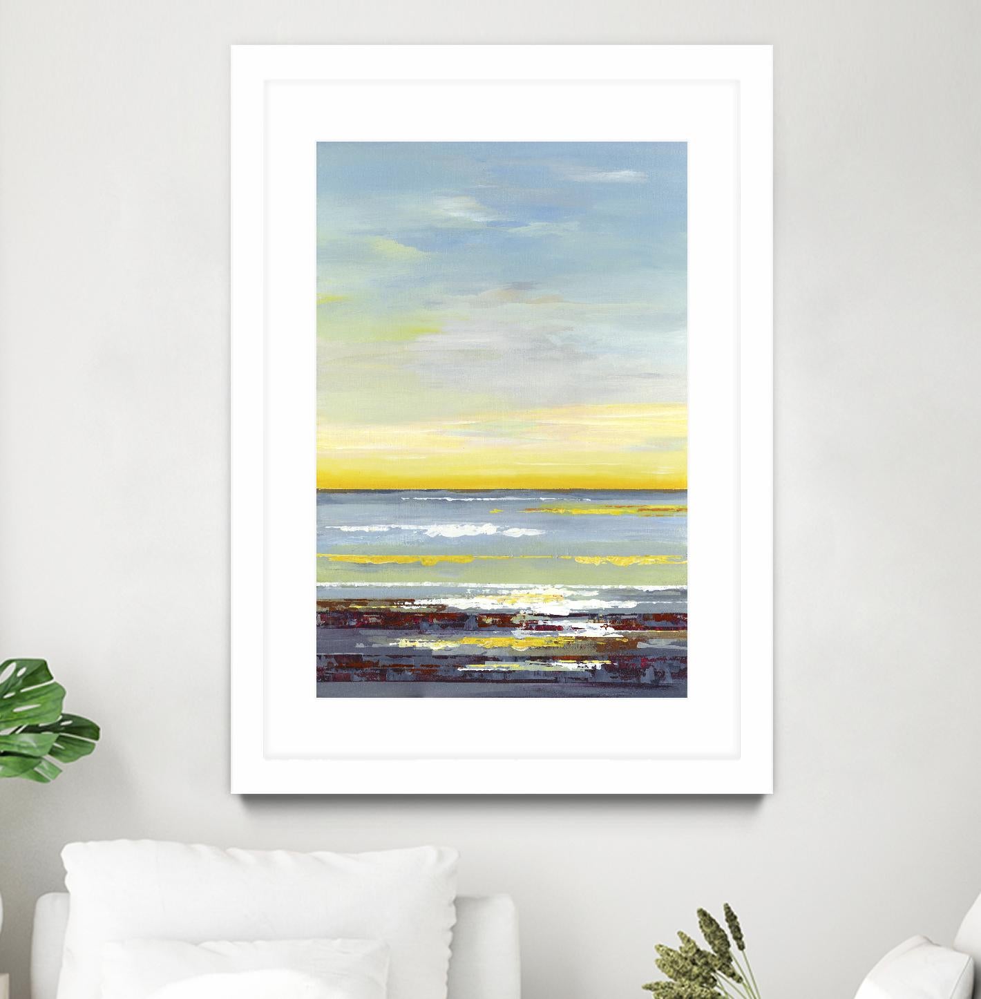 Gold Horizon by Valeria Mravyan on GIANT ART - blue abstract