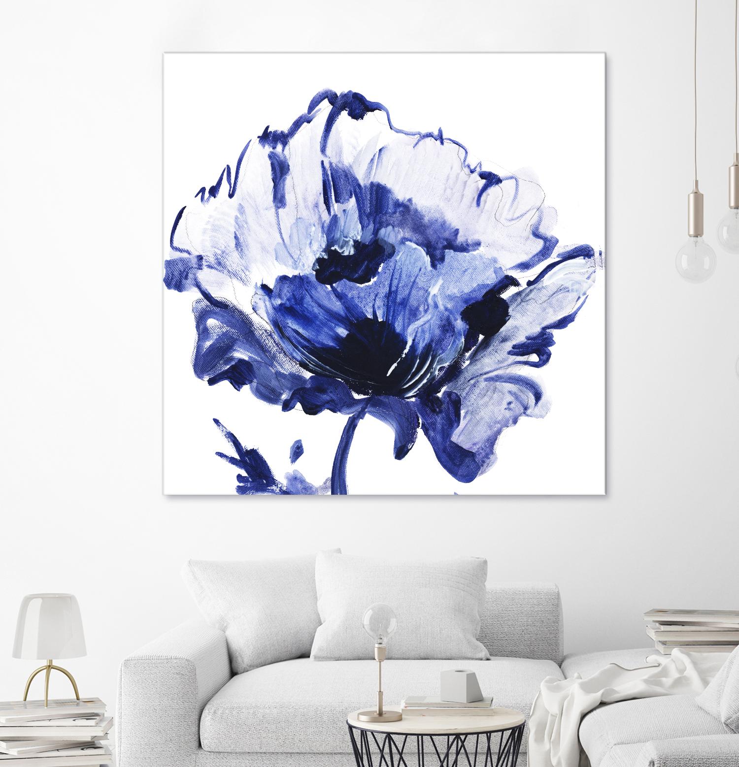 Indigo Flower I by Valeria Mravyan on GIANT ART - white floral