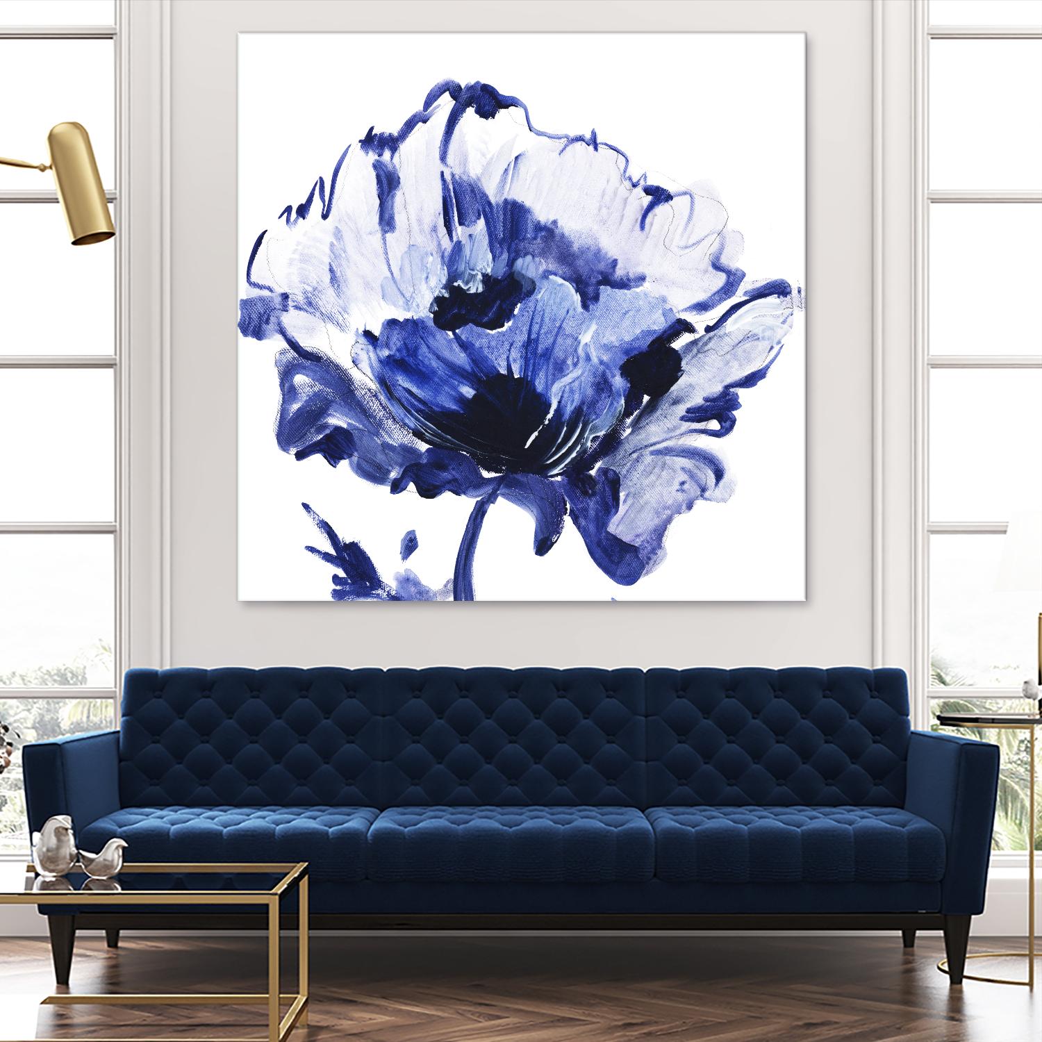 Indigo Flower I by Valeria Mravyan on GIANT ART - white floral