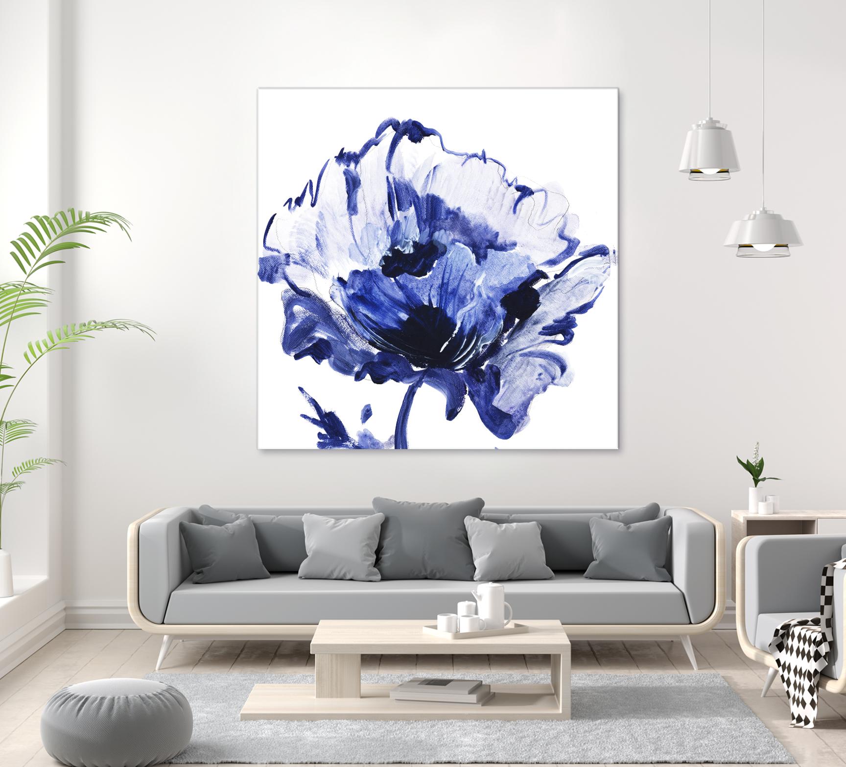 Indigo Flower I by Valeria Mravyan on GIANT ART - white floral