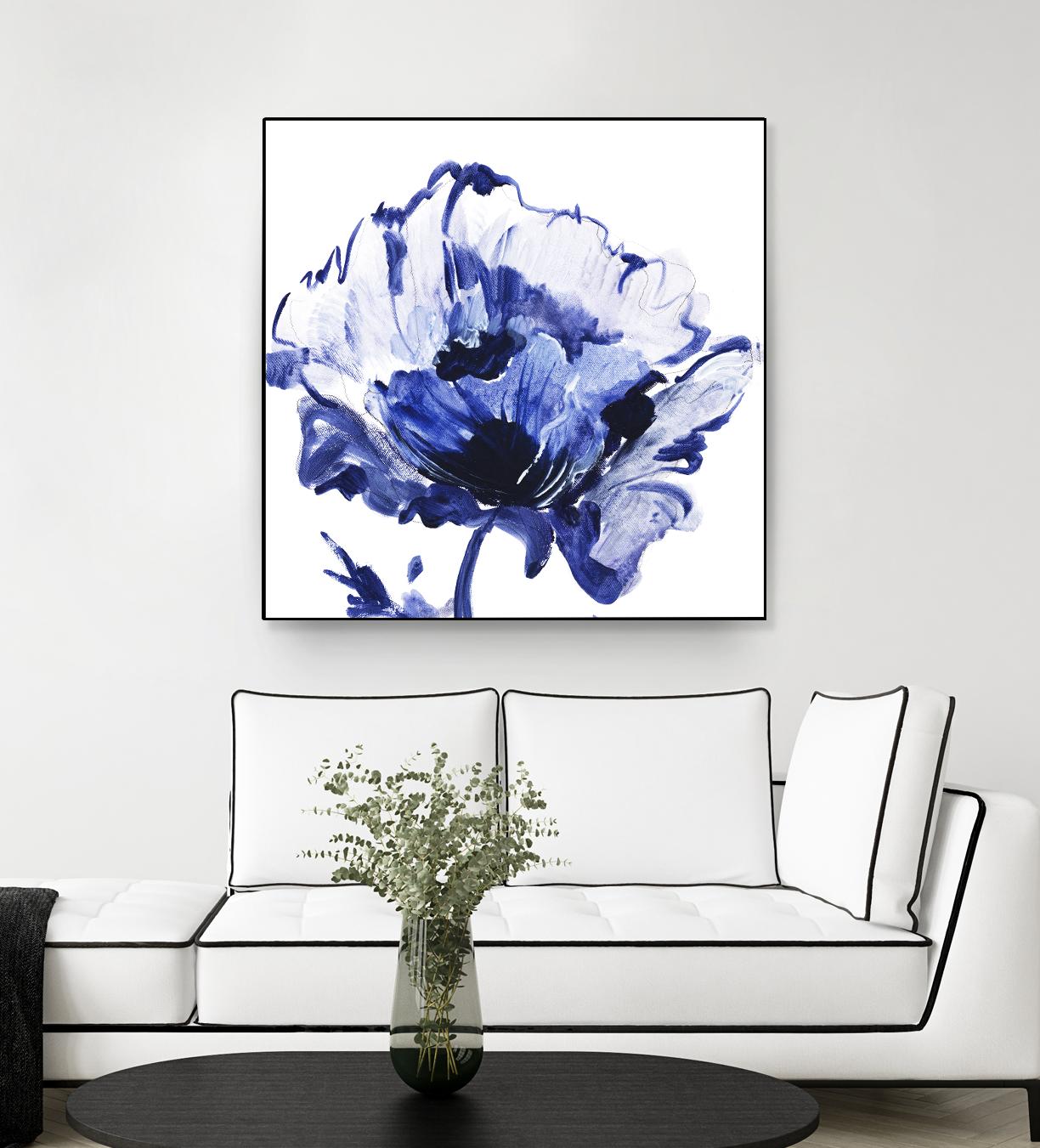 Indigo Flower I by Valeria Mravyan on GIANT ART - white floral