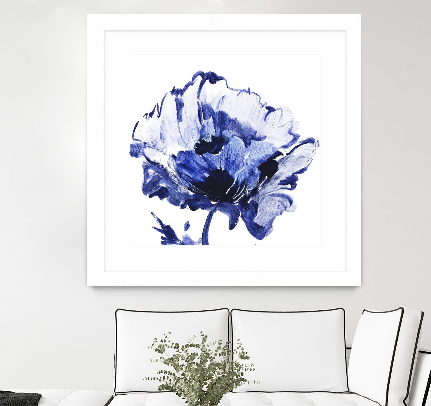 Indigo Flower I by Valeria Mravyan on GIANT ART - white floral