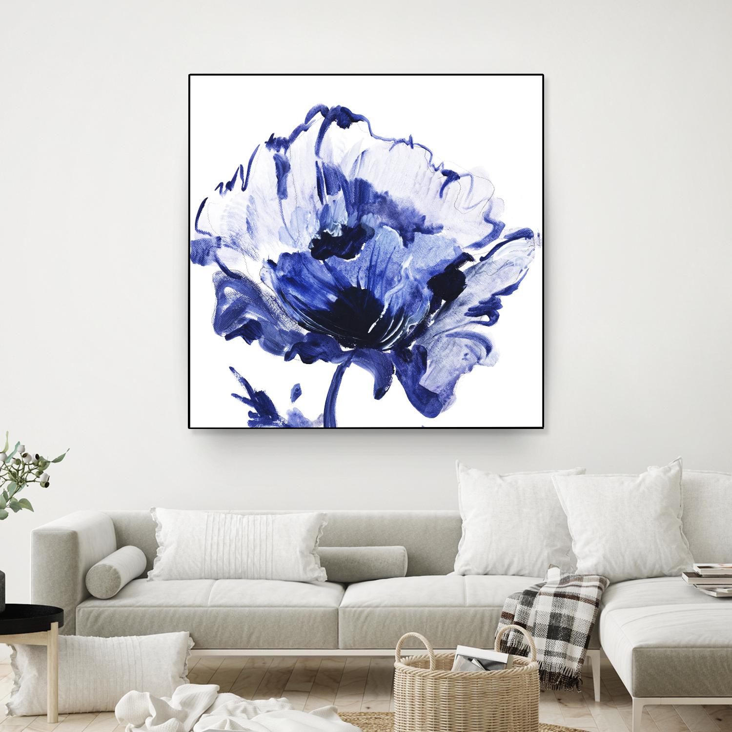 Indigo Flower I by Valeria Mravyan on GIANT ART - white floral