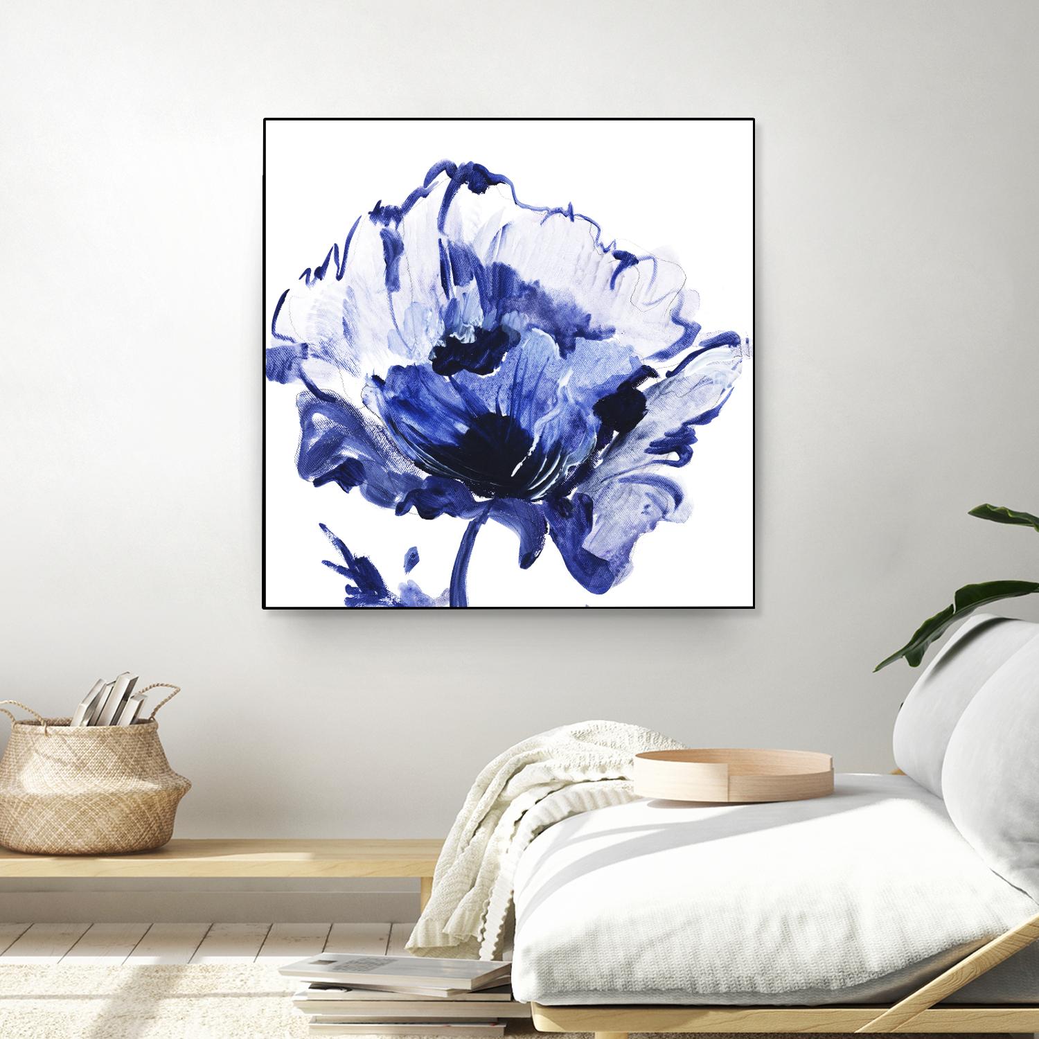 Indigo Flower I by Valeria Mravyan on GIANT ART - white floral