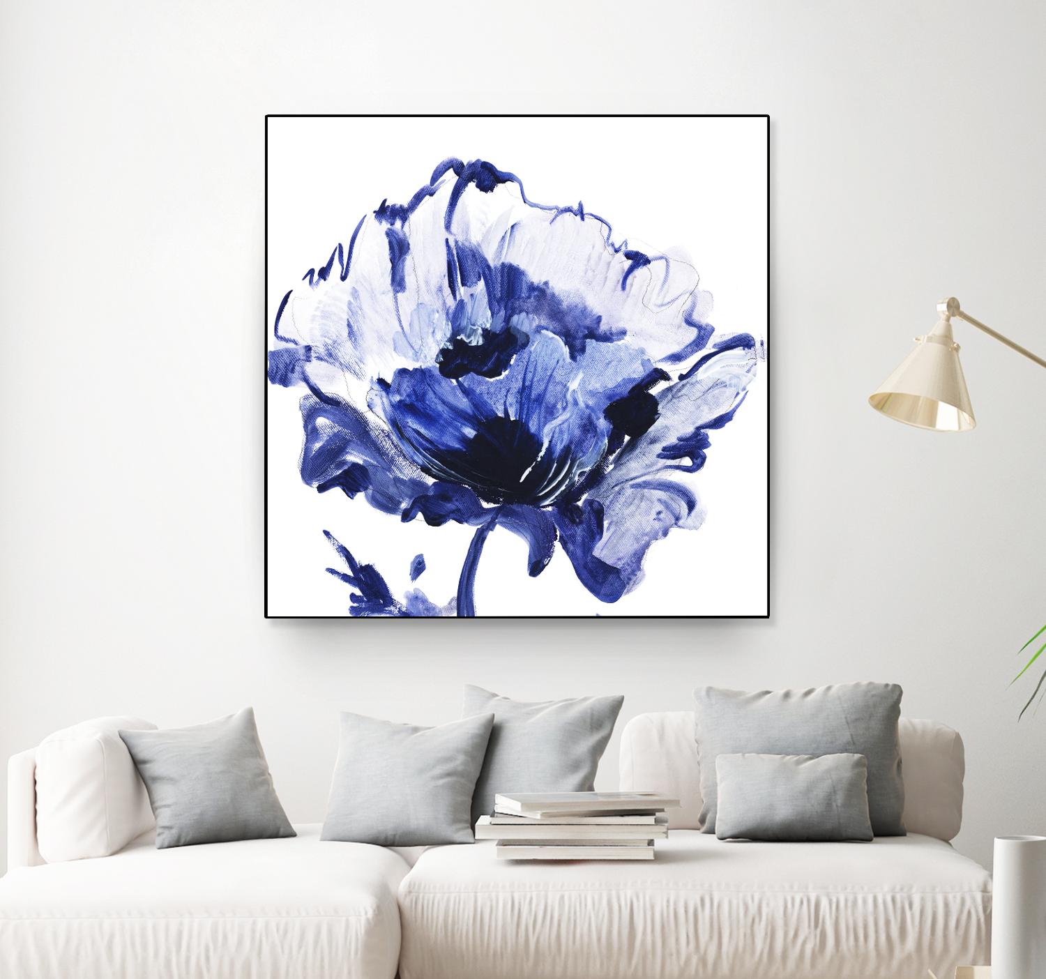 Indigo Flower I by Valeria Mravyan on GIANT ART - white floral