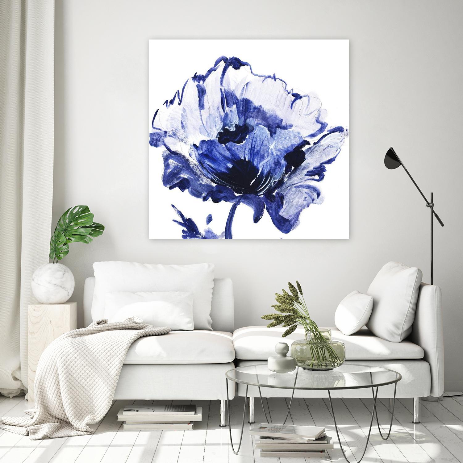 Indigo Flower I by Valeria Mravyan on GIANT ART - white floral