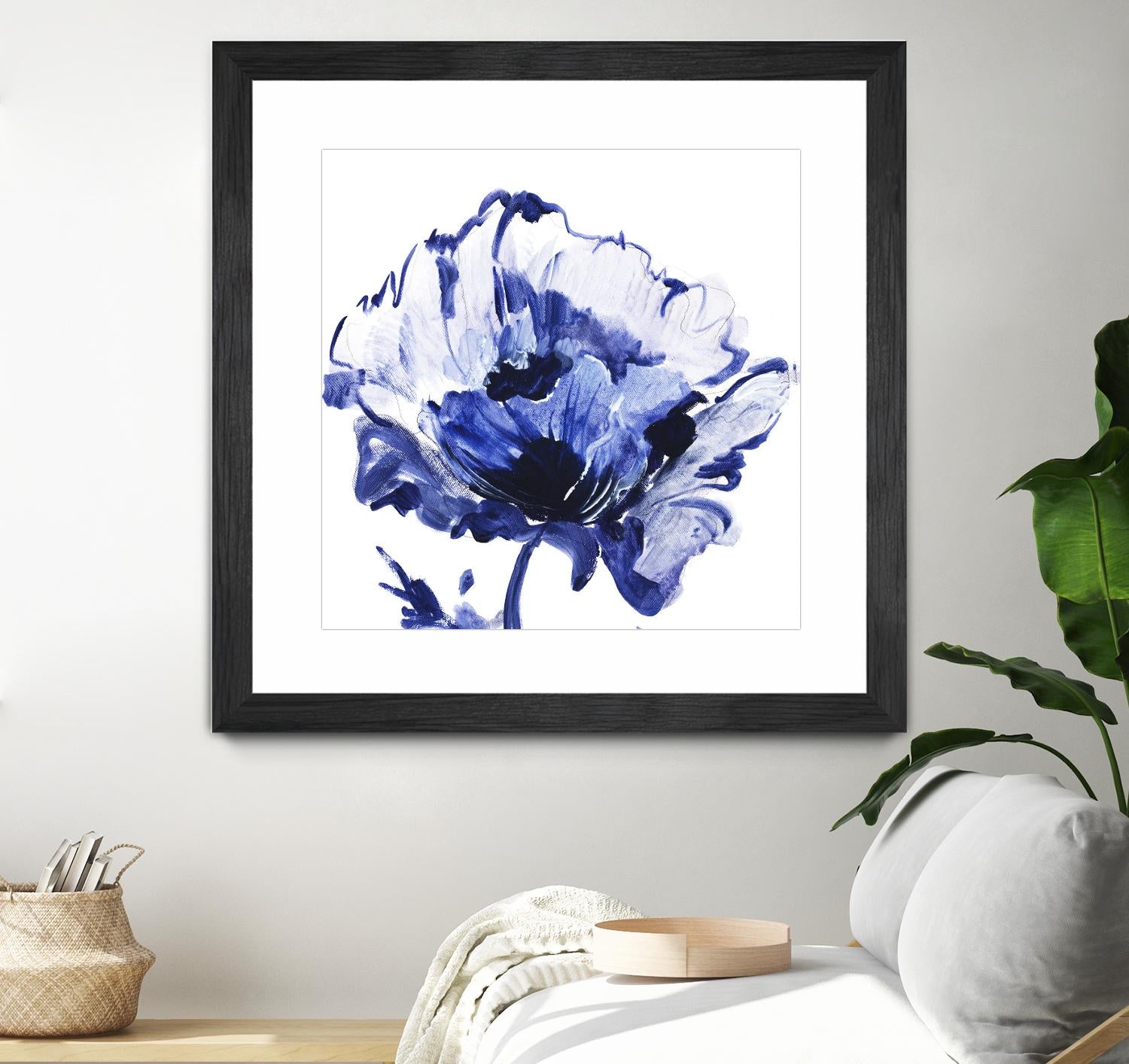 Indigo Flower I by Valeria Mravyan on GIANT ART - white floral