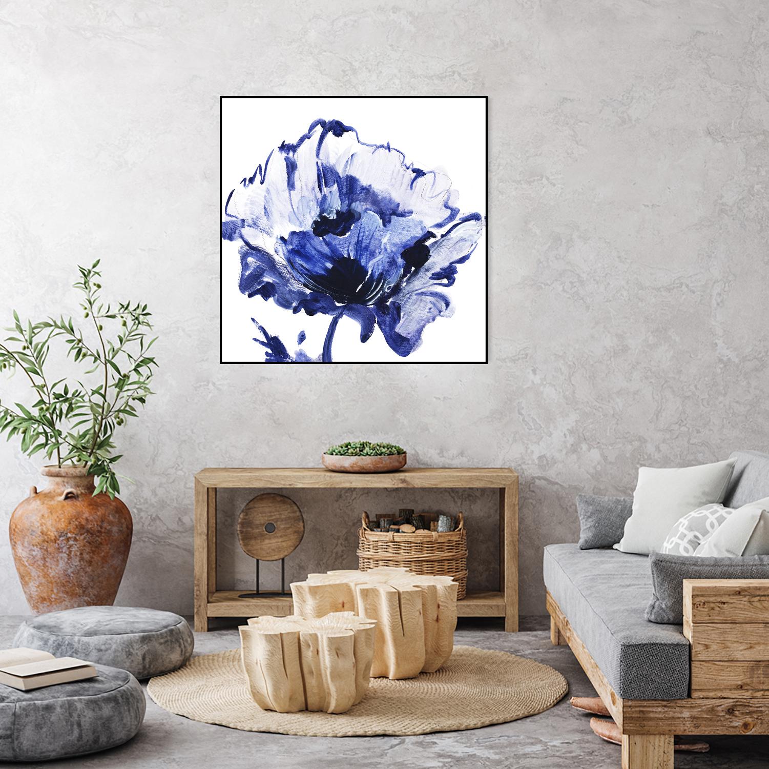 Indigo Flower I by Valeria Mravyan on GIANT ART - white floral