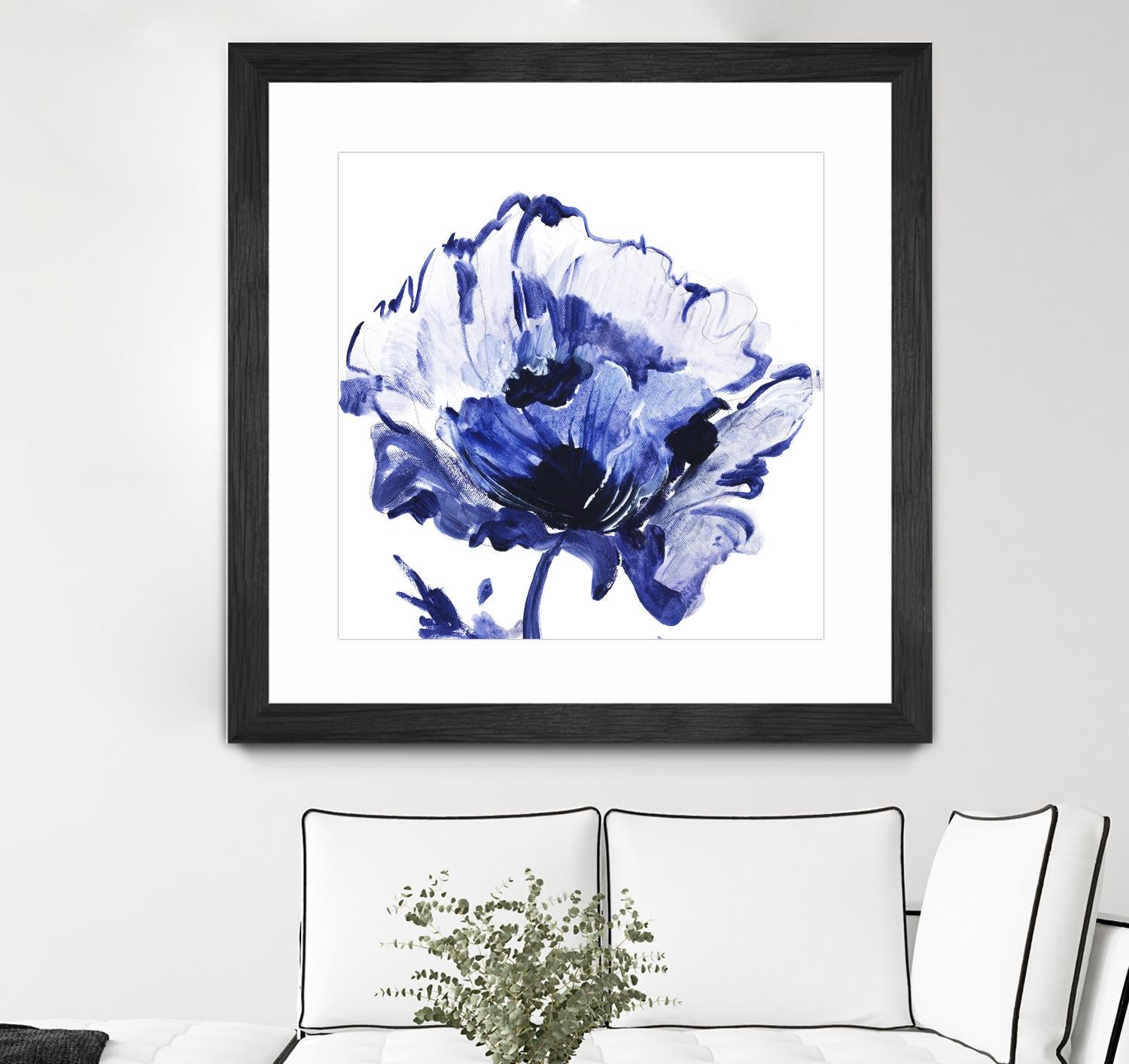 Indigo Flower I by Valeria Mravyan on GIANT ART - white floral