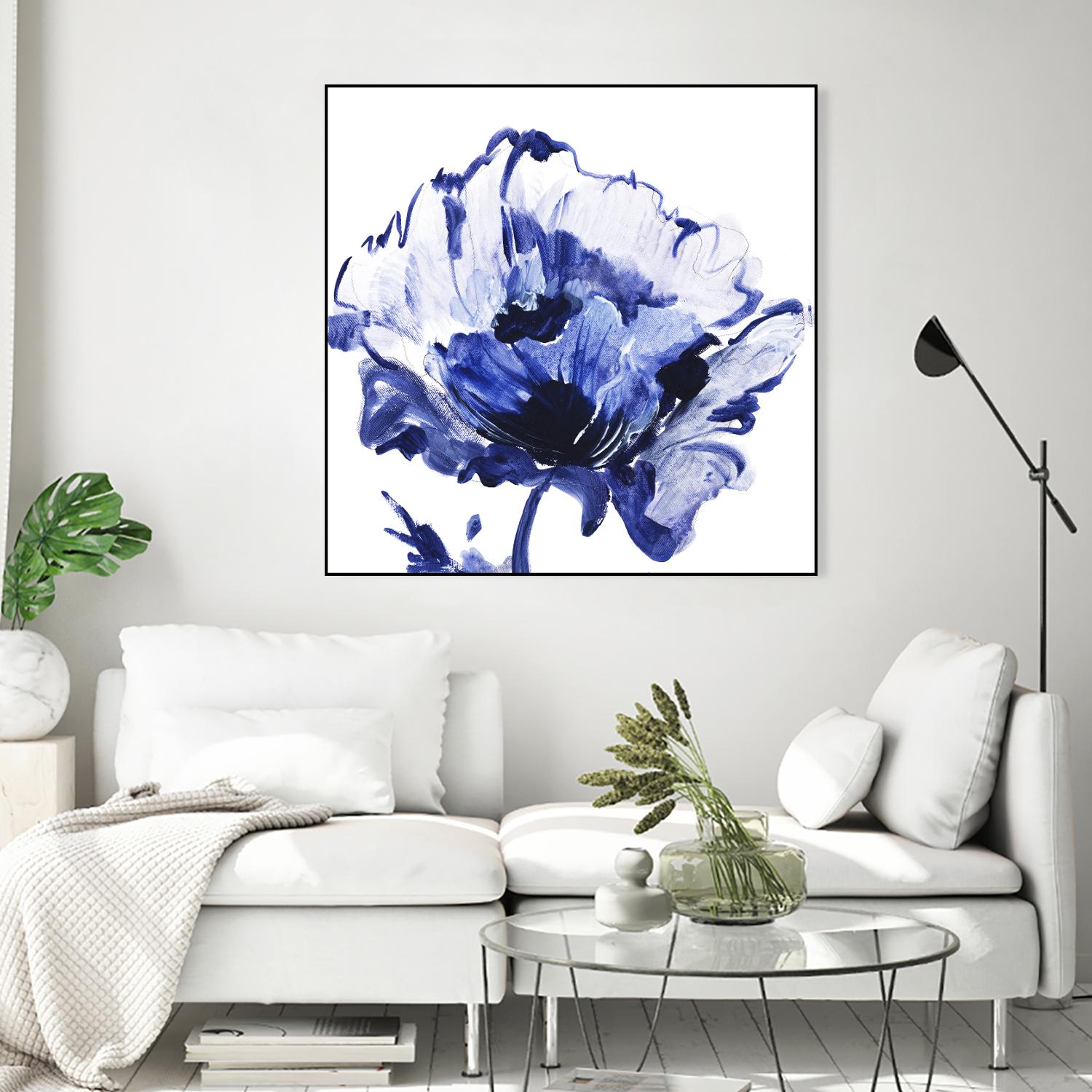 Indigo Flower I by Valeria Mravyan on GIANT ART - white floral