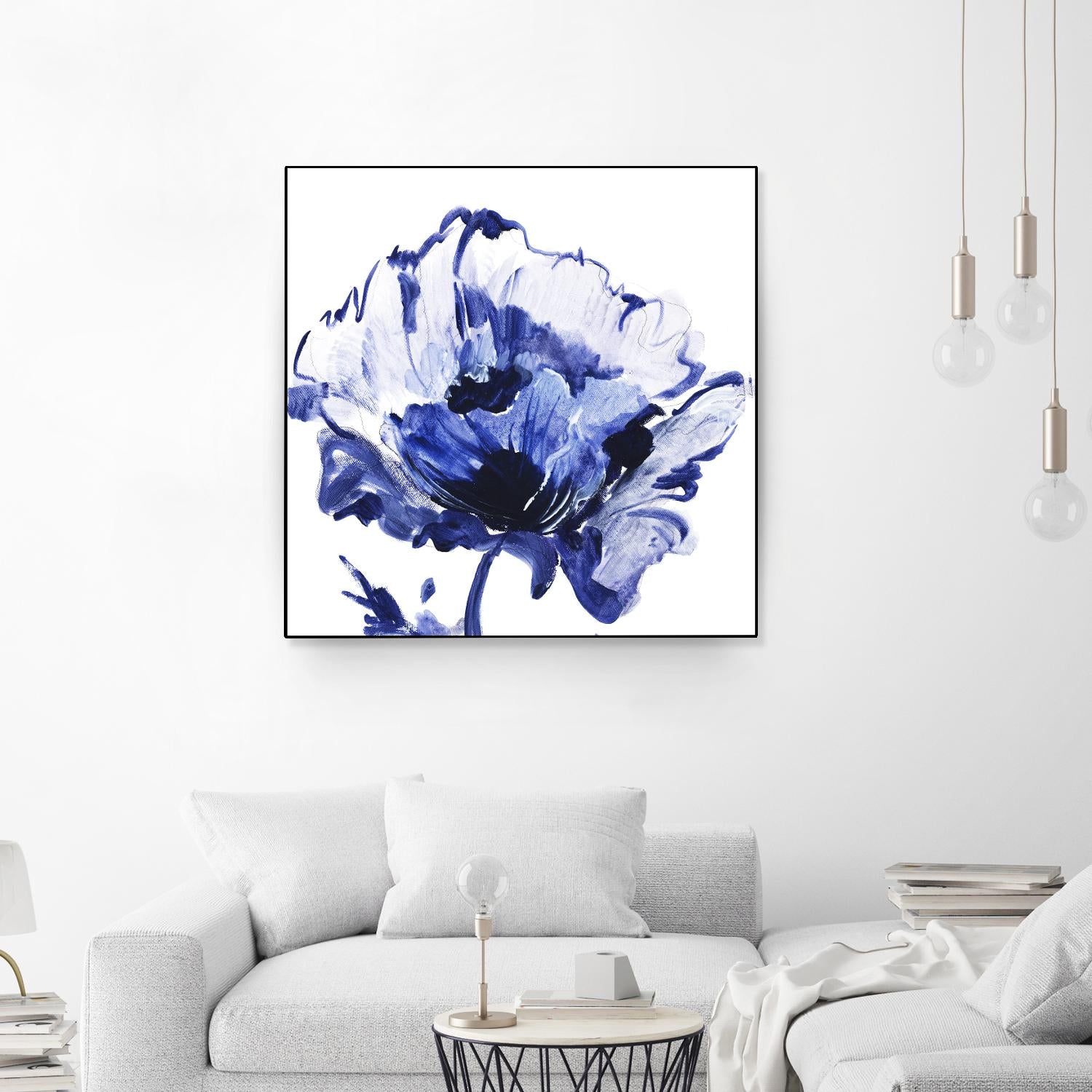 Indigo Flower I by Valeria Mravyan on GIANT ART - white floral