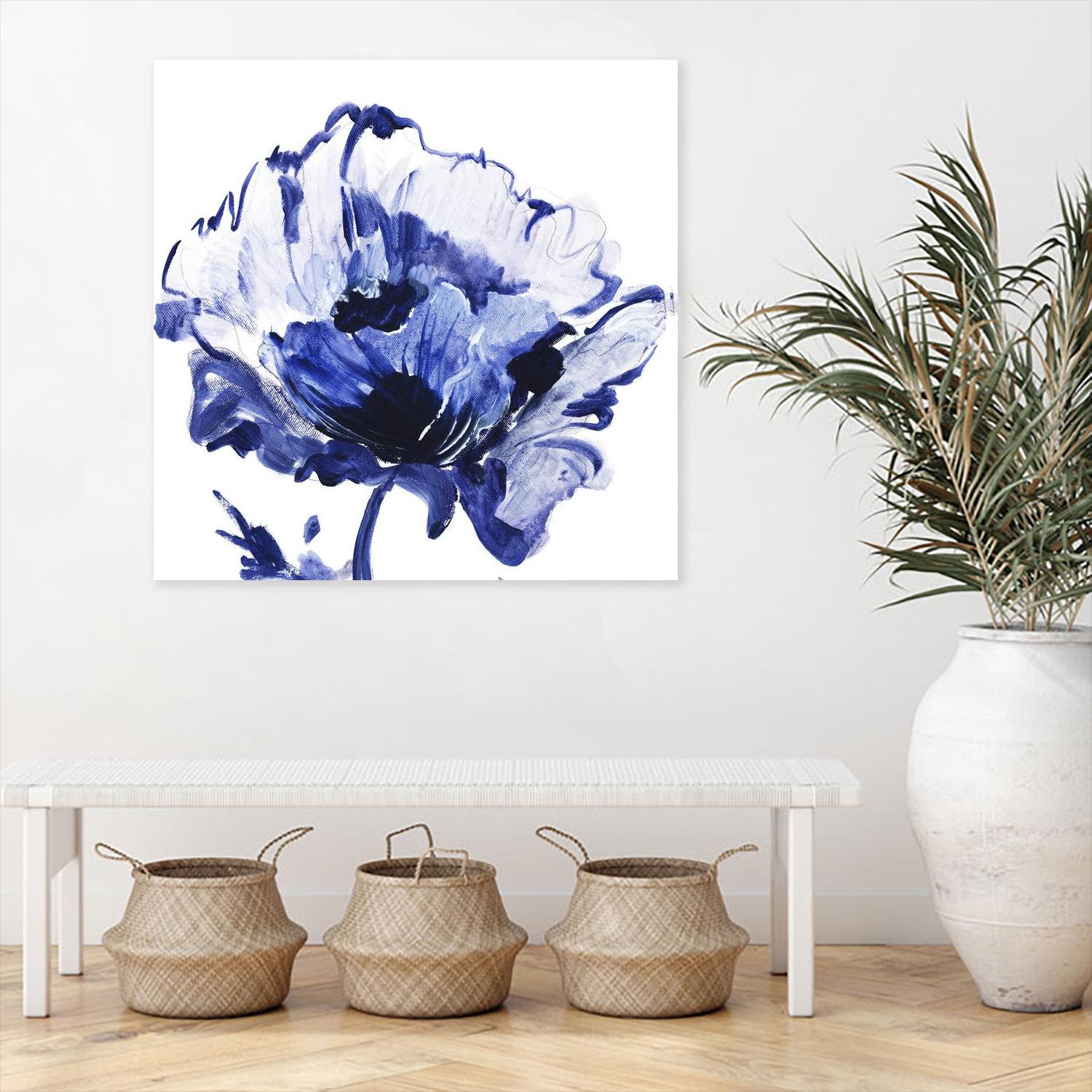 Indigo Flower I by Valeria Mravyan on GIANT ART - white floral