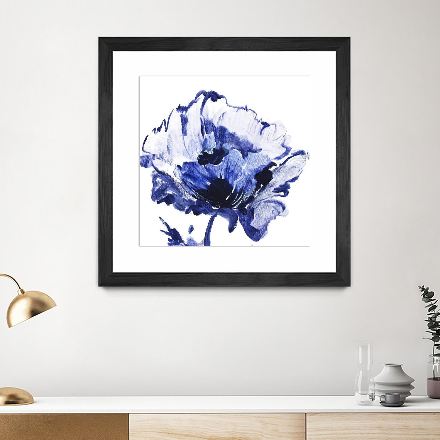 Indigo Flower I by Valeria Mravyan on GIANT ART - white floral