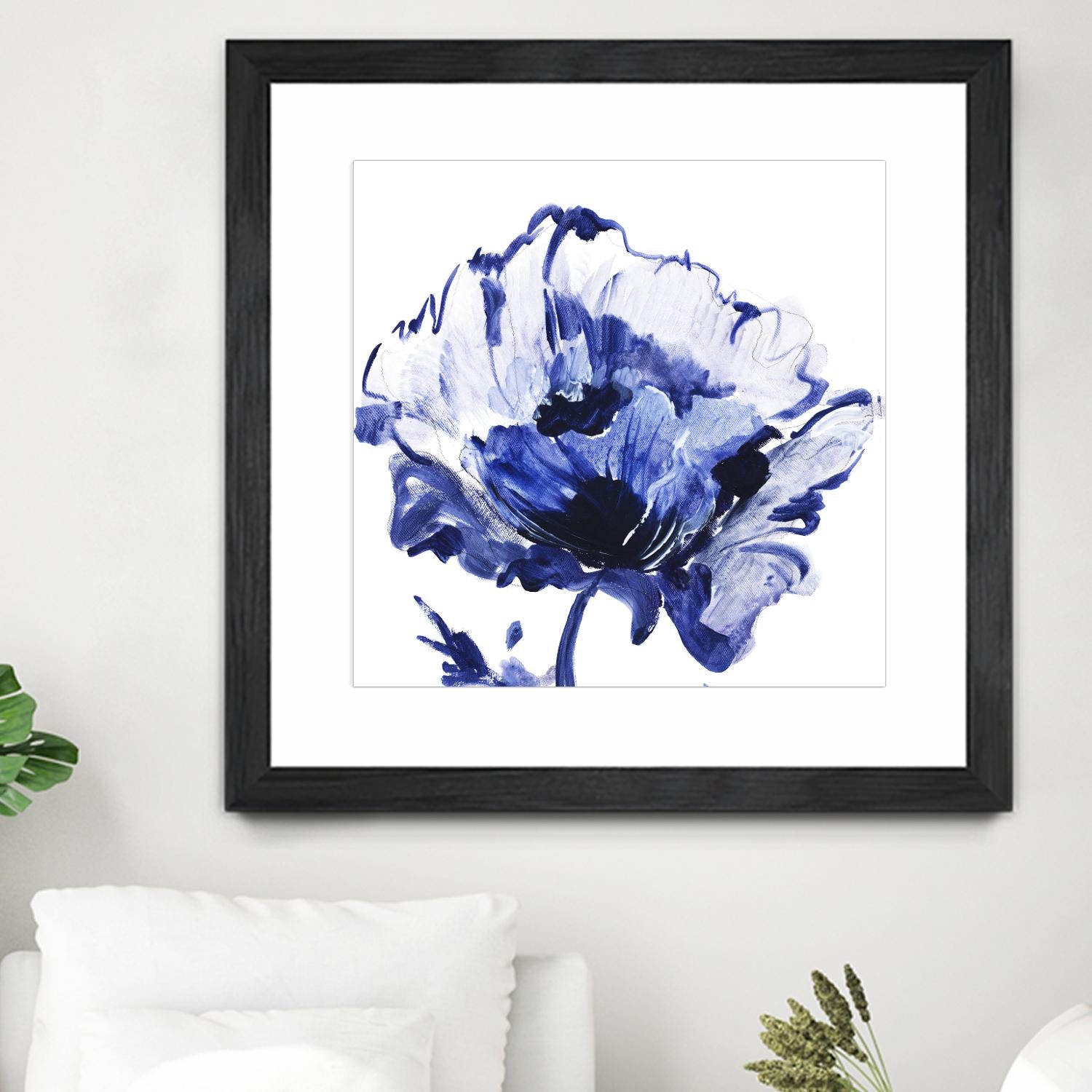 Indigo Flower I by Valeria Mravyan on GIANT ART - white floral