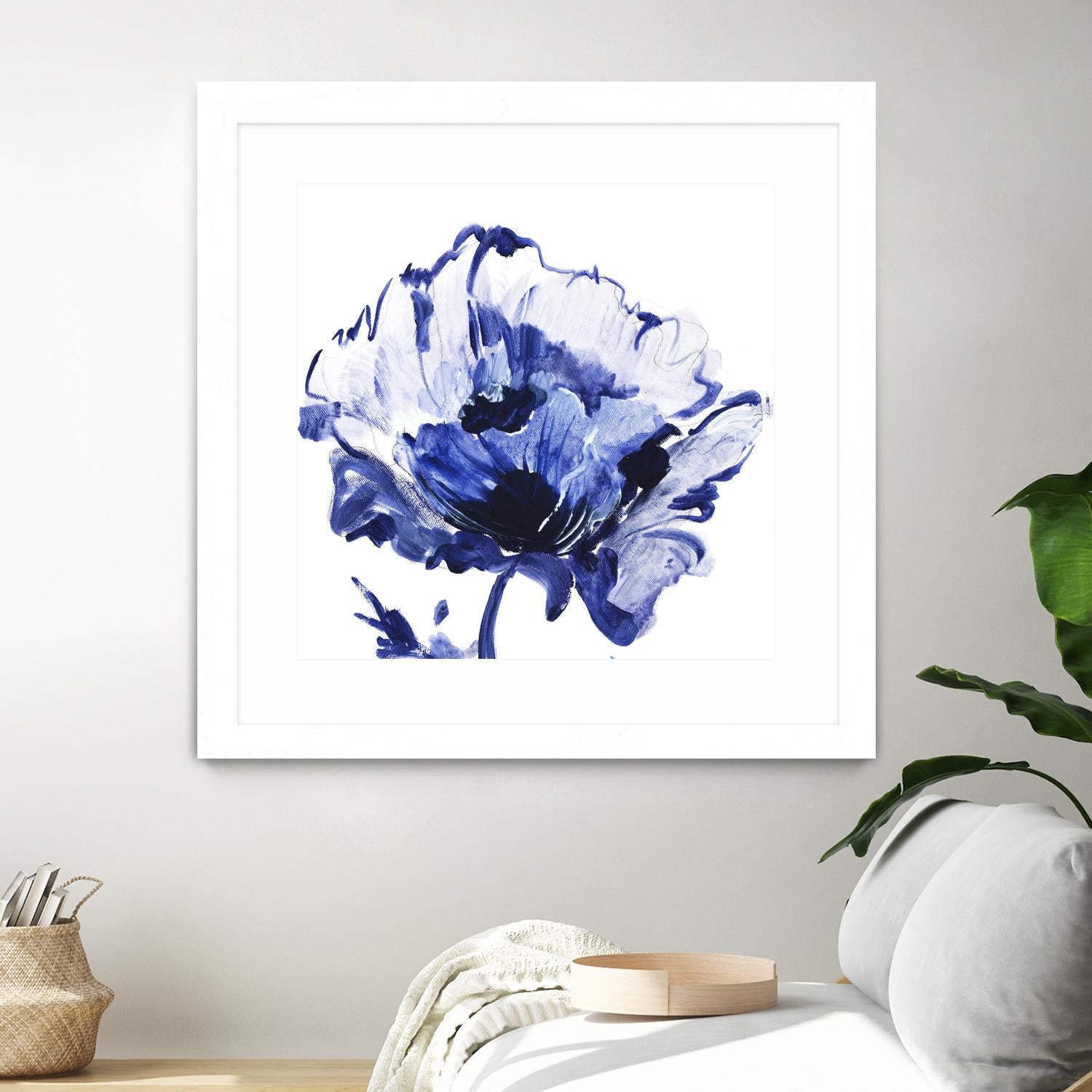 Indigo Flower I by Valeria Mravyan on GIANT ART - white floral