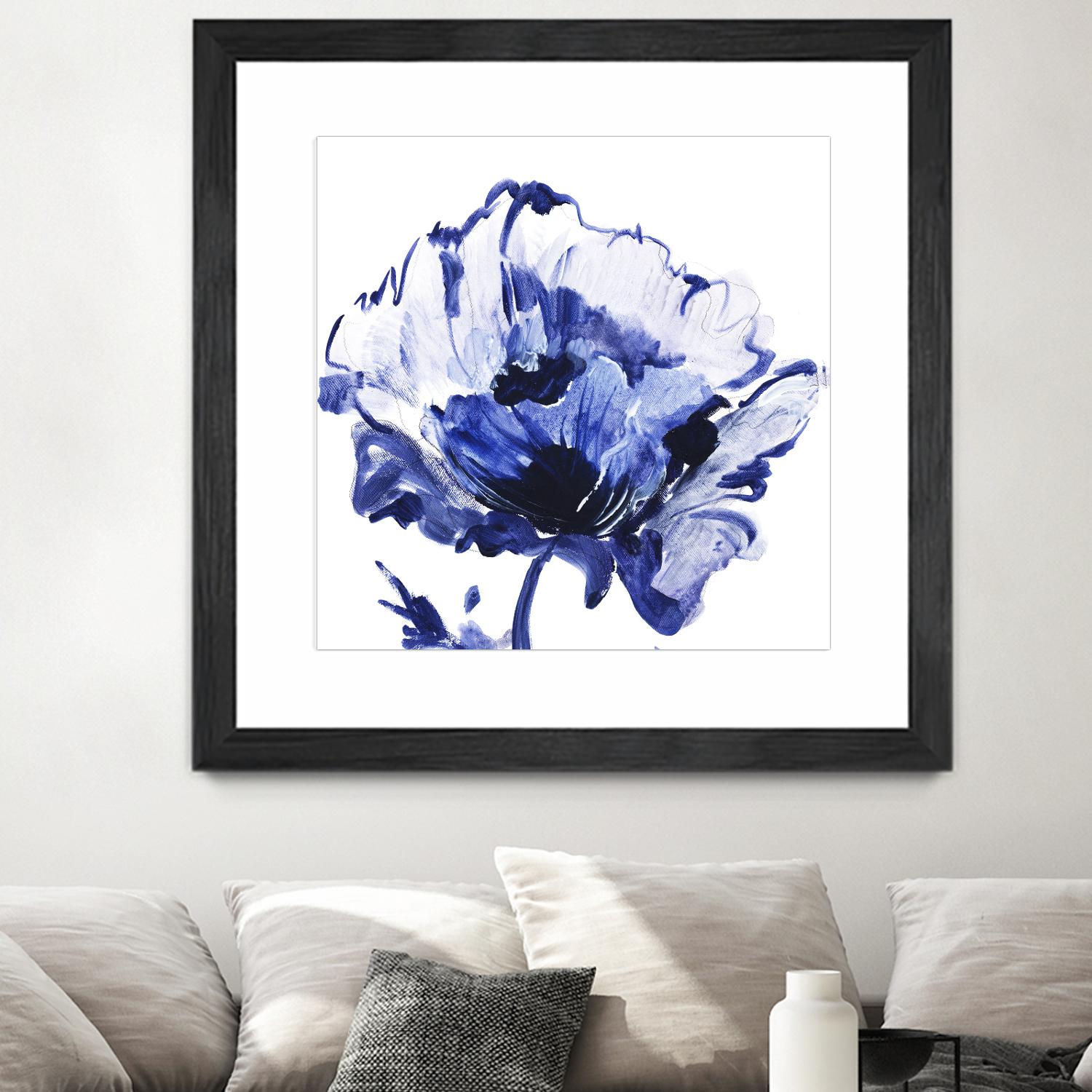 Indigo Flower I by Valeria Mravyan on GIANT ART - white floral