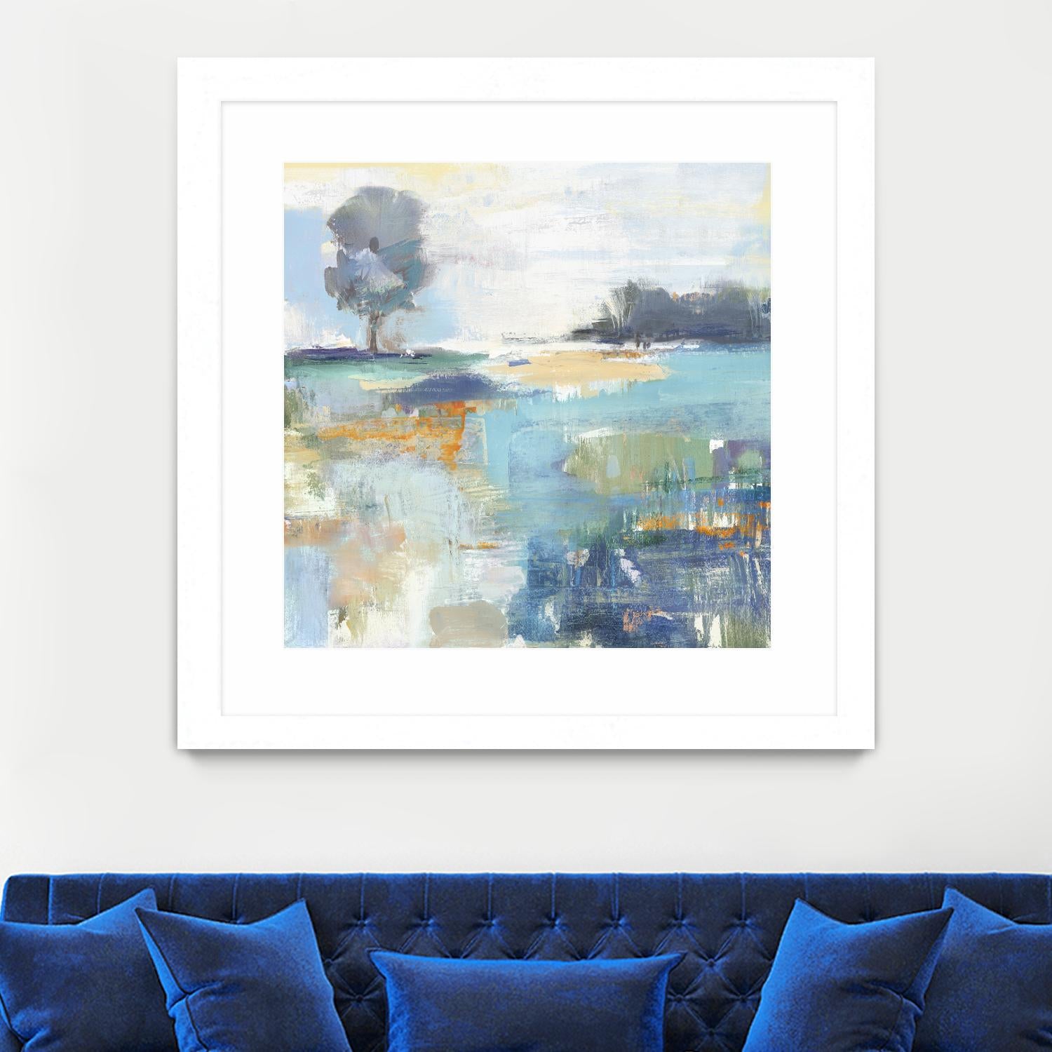 Rocky Fields by Valeria Mravyan on GIANT ART - blue abstract