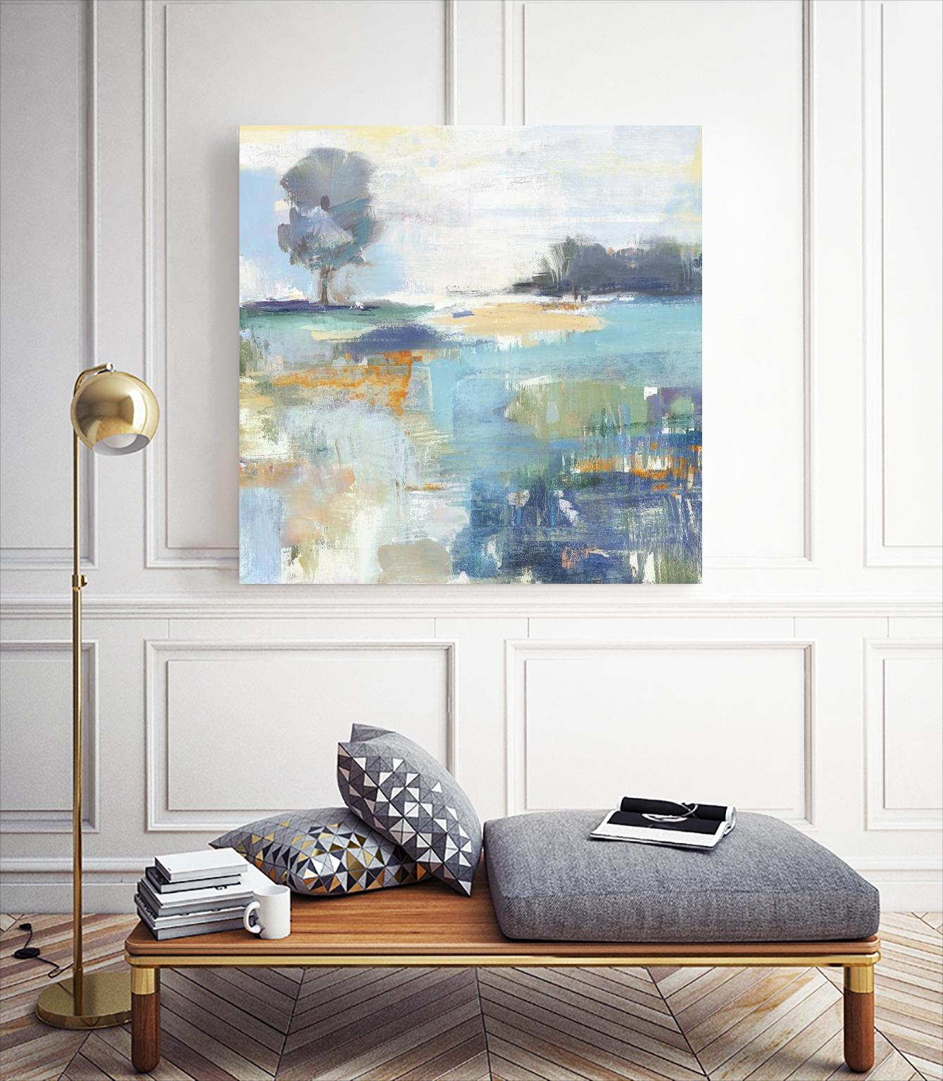 Rocky Fields by Valeria Mravyan on GIANT ART - blue abstract