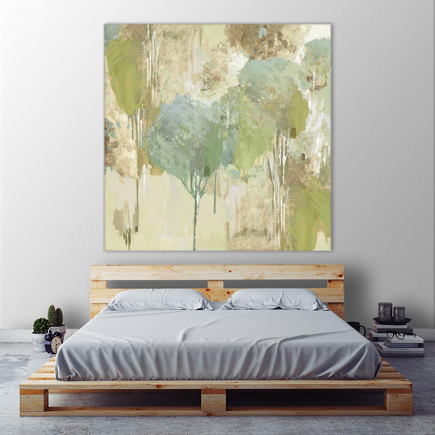 Teal Forest I by Valeria Mravyan on GIANT ART - beige abstract