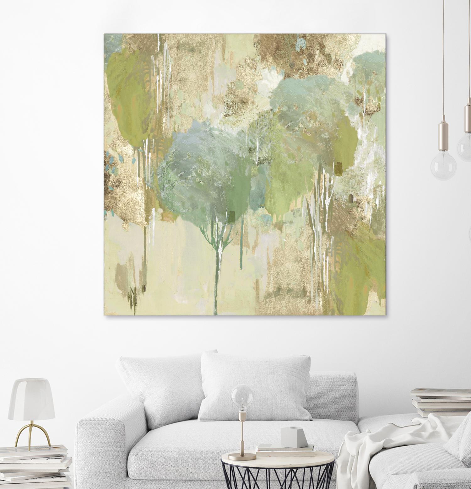 Teal Forest I by Valeria Mravyan on GIANT ART - beige abstract