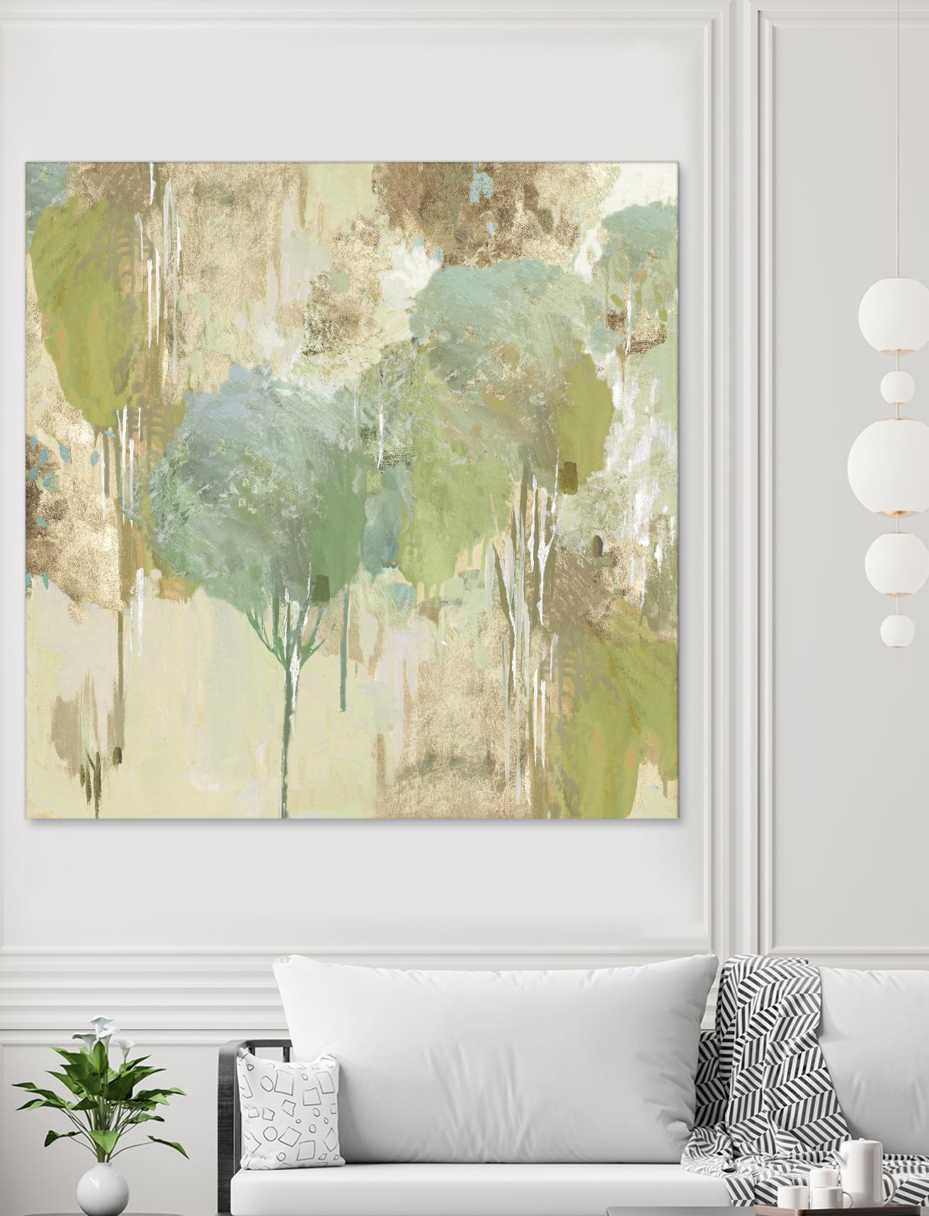 Teal Forest I by Valeria Mravyan on GIANT ART - beige abstract