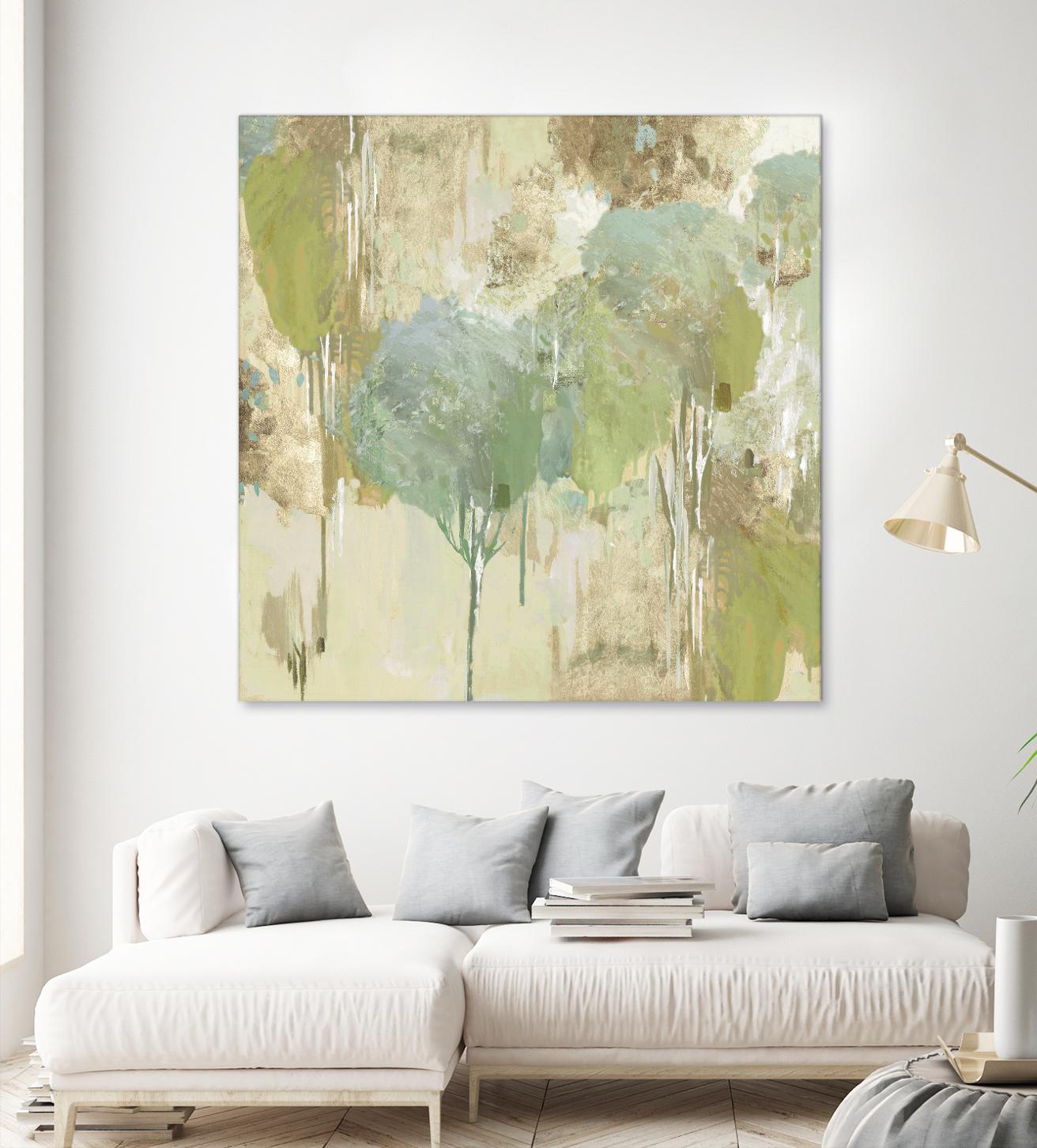 Teal Forest I by Valeria Mravyan on GIANT ART - beige abstract