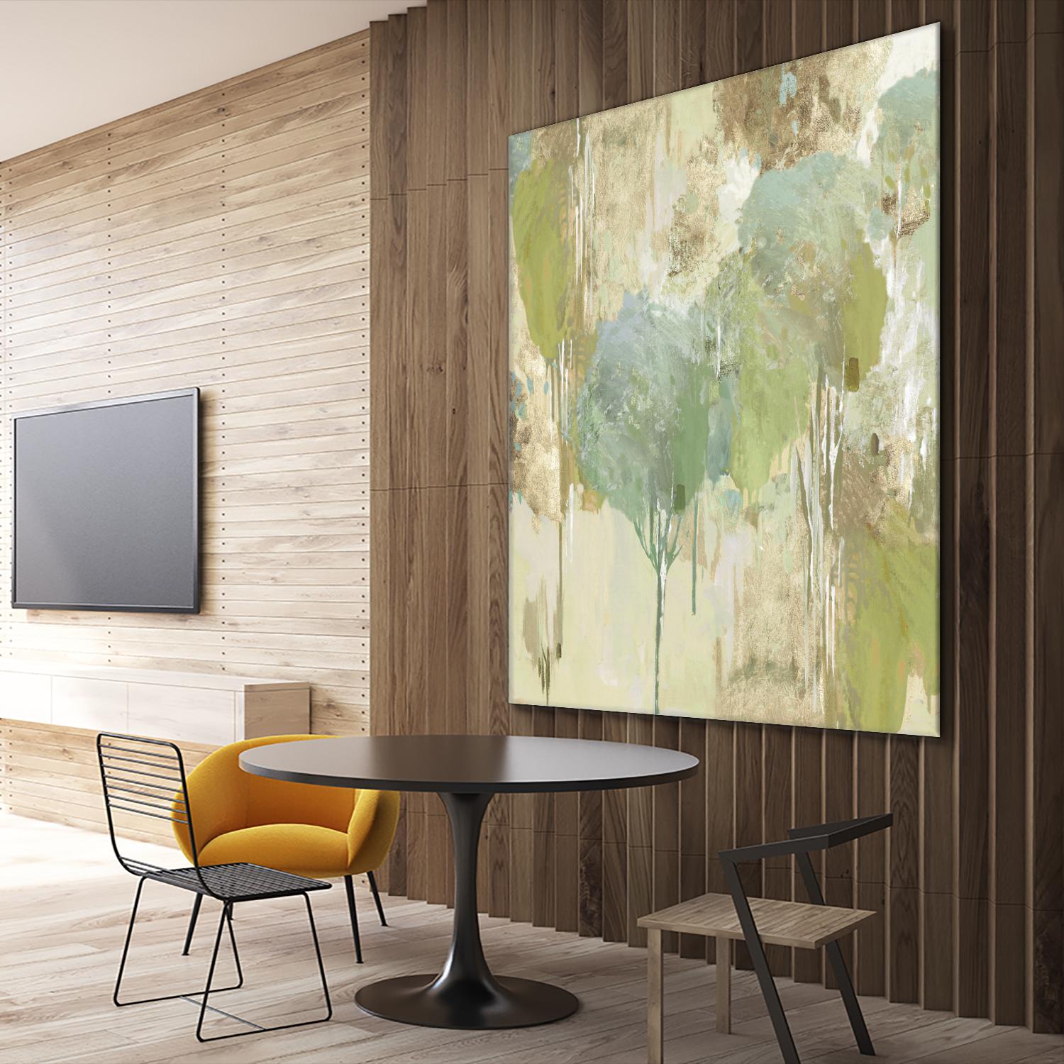 Teal Forest I by Valeria Mravyan on GIANT ART - beige abstract