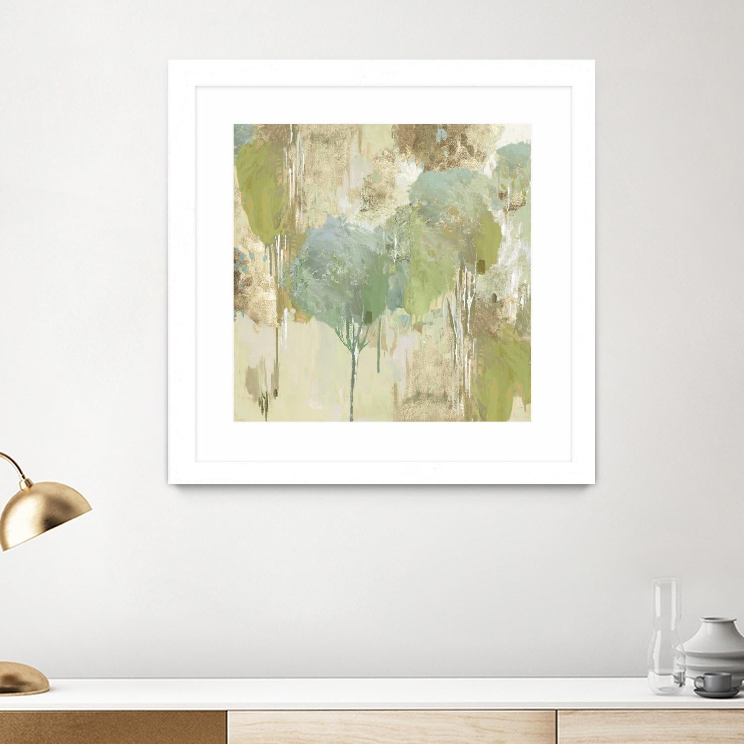 Teal Forest I by Valeria Mravyan on GIANT ART - beige abstract