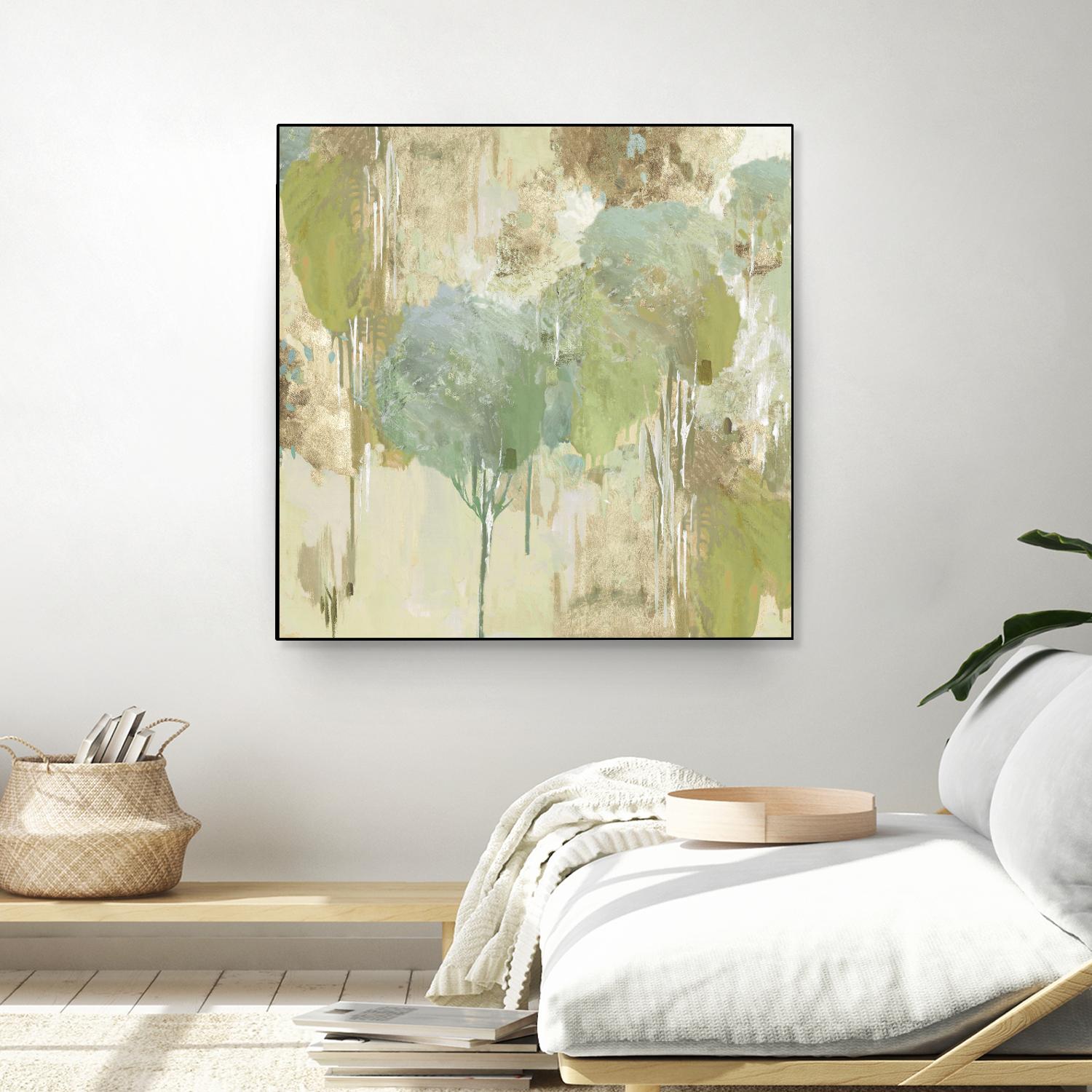 Teal Forest I by Valeria Mravyan on GIANT ART - beige abstract