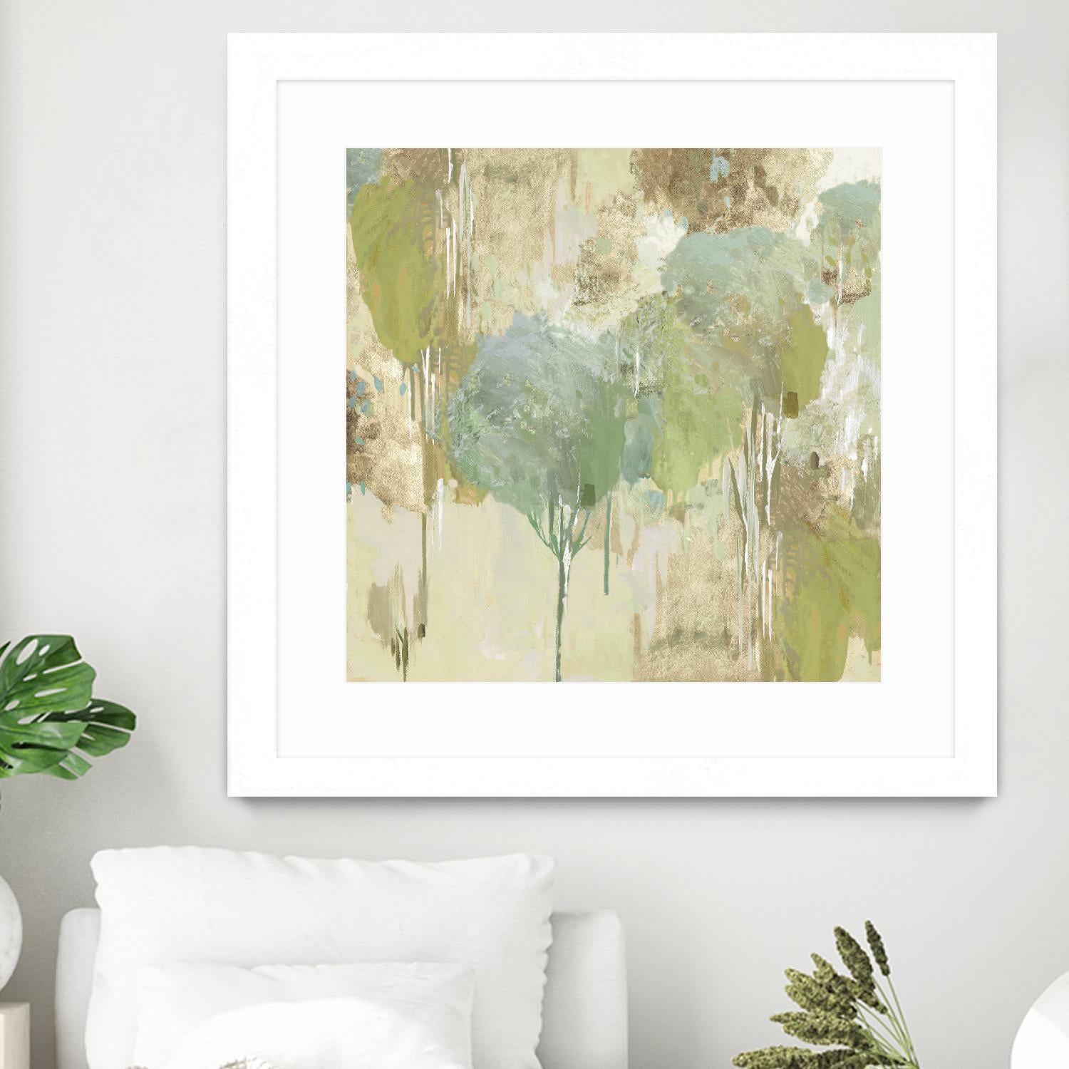 Teal Forest I by Valeria Mravyan on GIANT ART - beige abstract